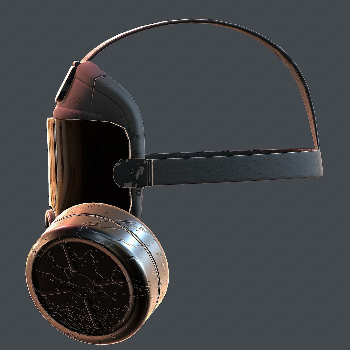 Gas mask helmet 3d model scifi Low-poly Low-poly 3D model_8