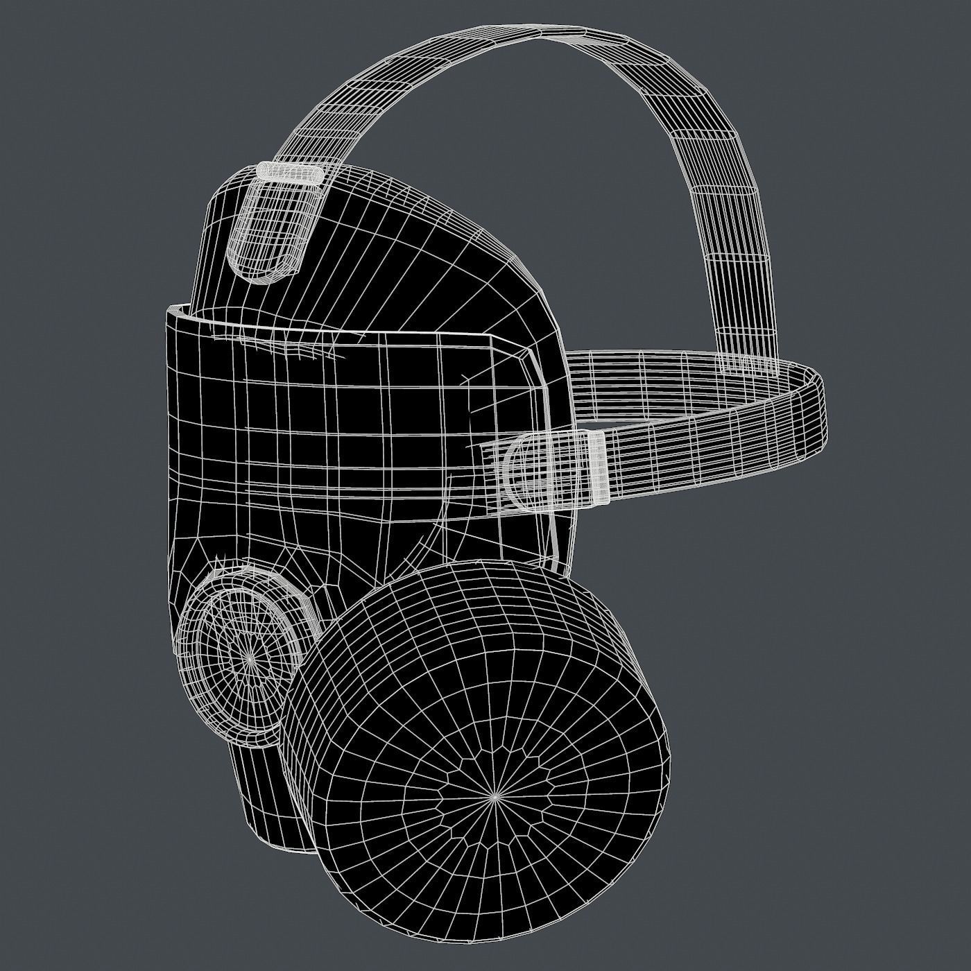 Gas mask helmet 3d model scifi Low-poly Low-poly 3D model_12