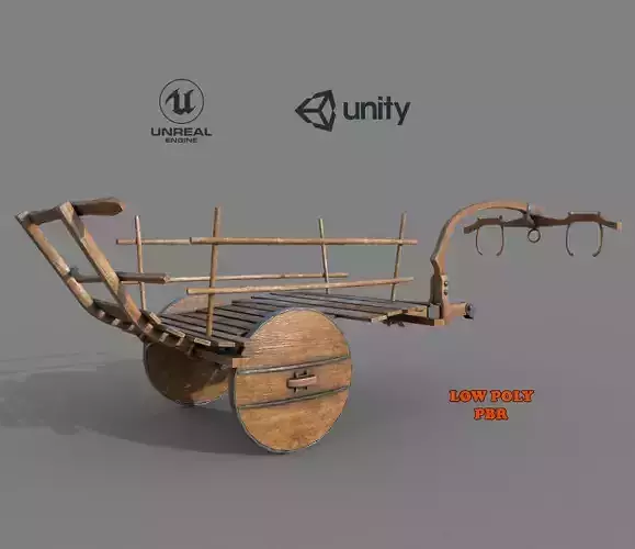 Wooden Medieval Ox Cart