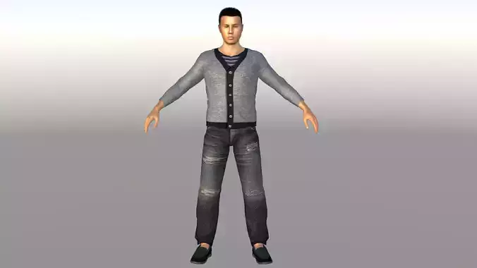 Man and  Toon Man Rigged model