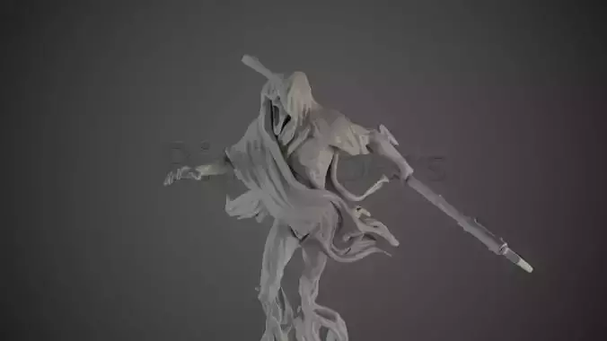 The Dawnreaper statue of woman holding sword