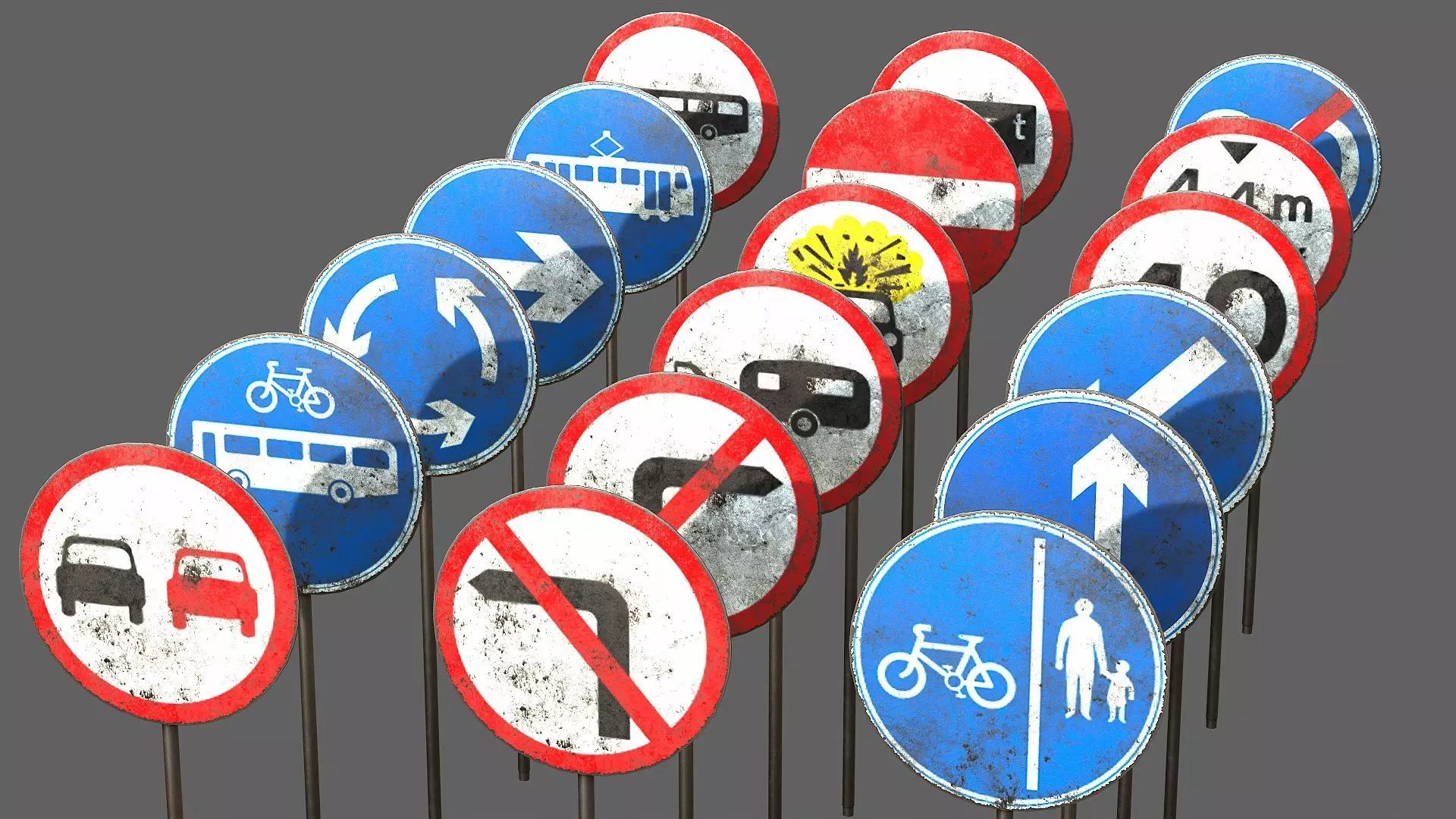Traffic Sign Collection VOL 2 Low-poly 3D model