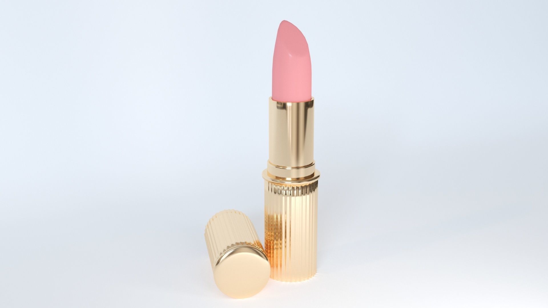 Pink Lipstick Gold 3D model_4