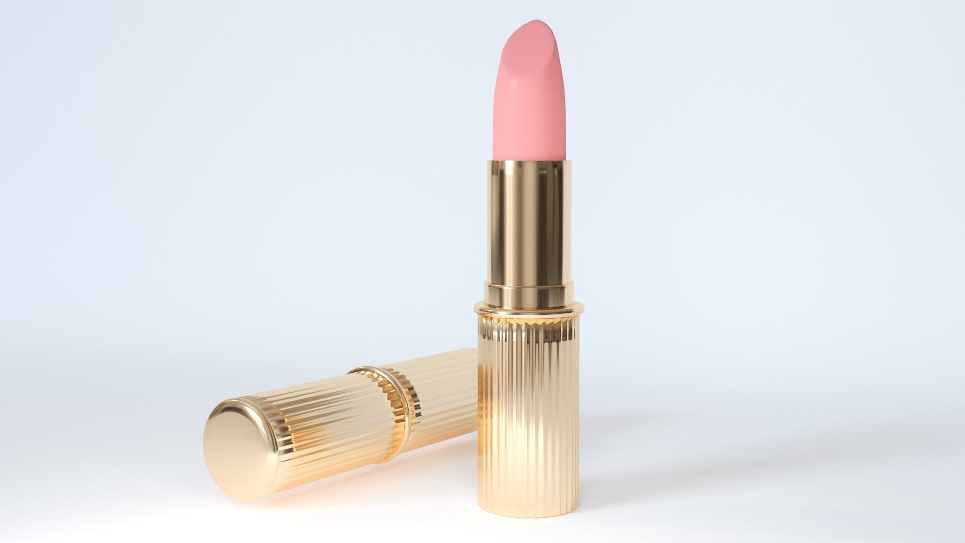 Pink Lipstick Gold 3D model_1