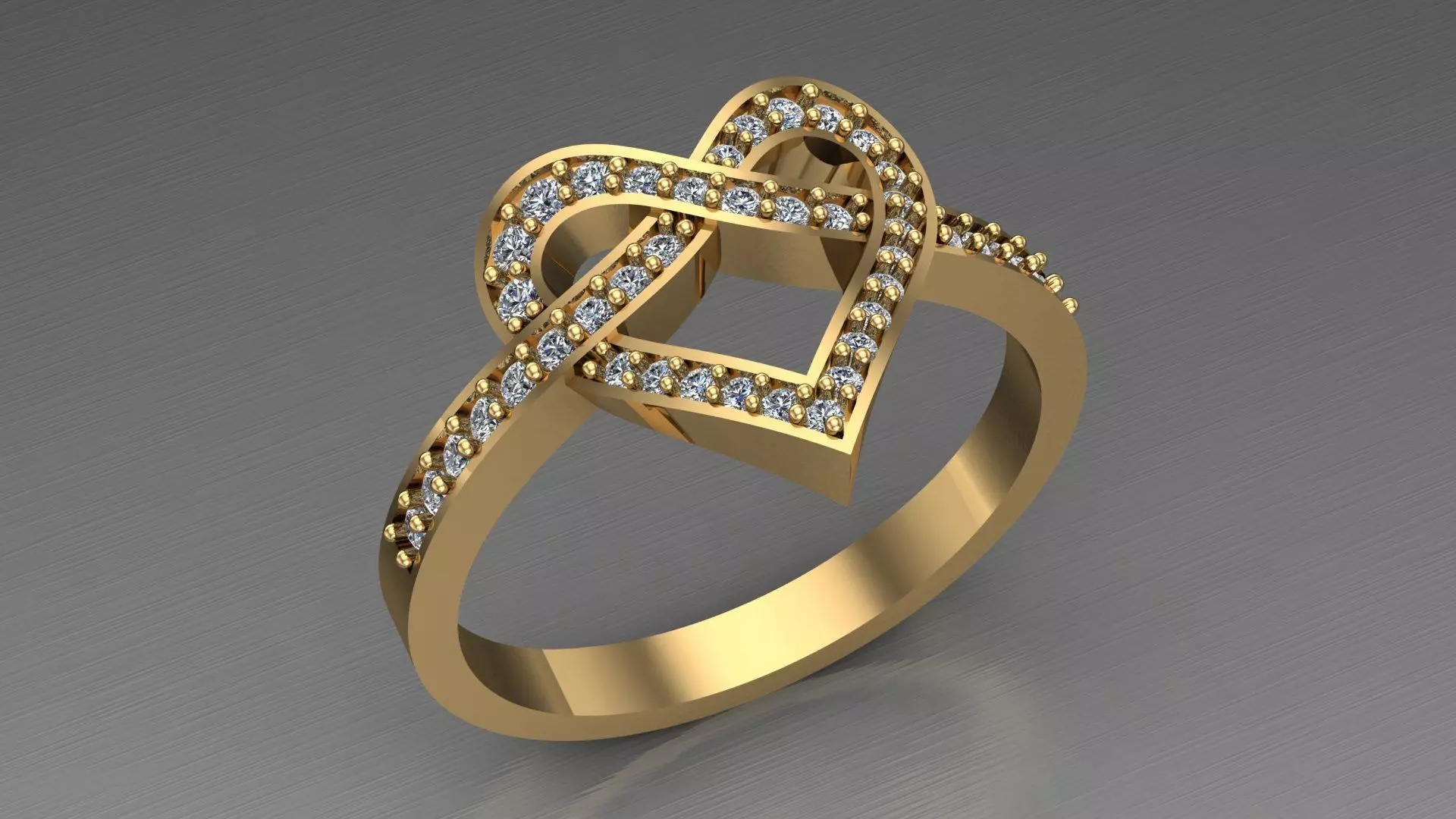 heart ring 3D print model_0