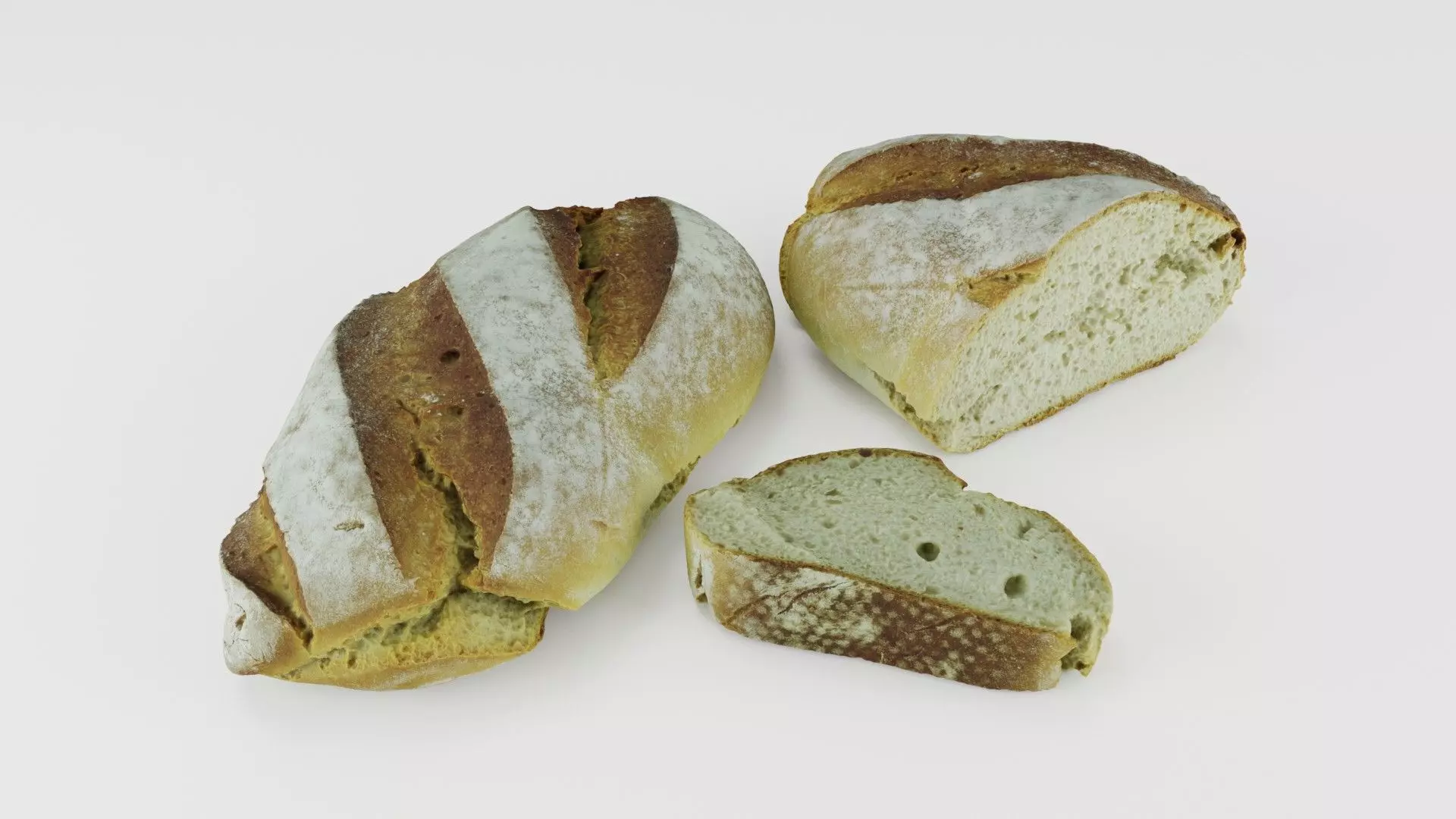 Ultra realistic Bread scan 8k Low-Poly 3D model Low-poly 3D model_0