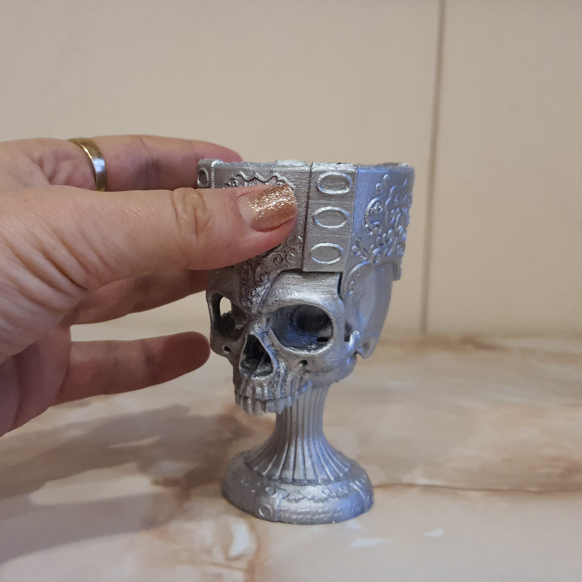 Printable Skull Goblet 3D print model_14