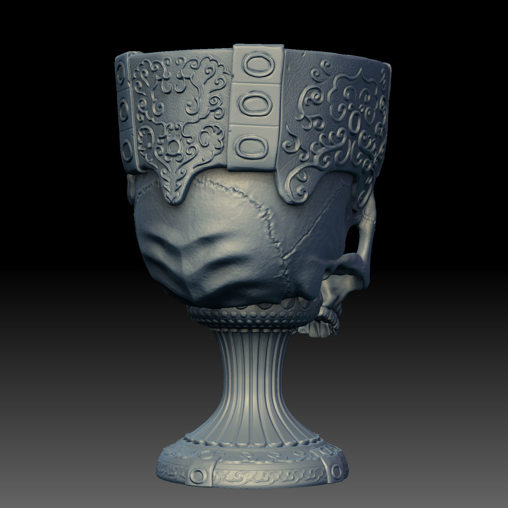 Printable Skull Goblet 3D print model_5
