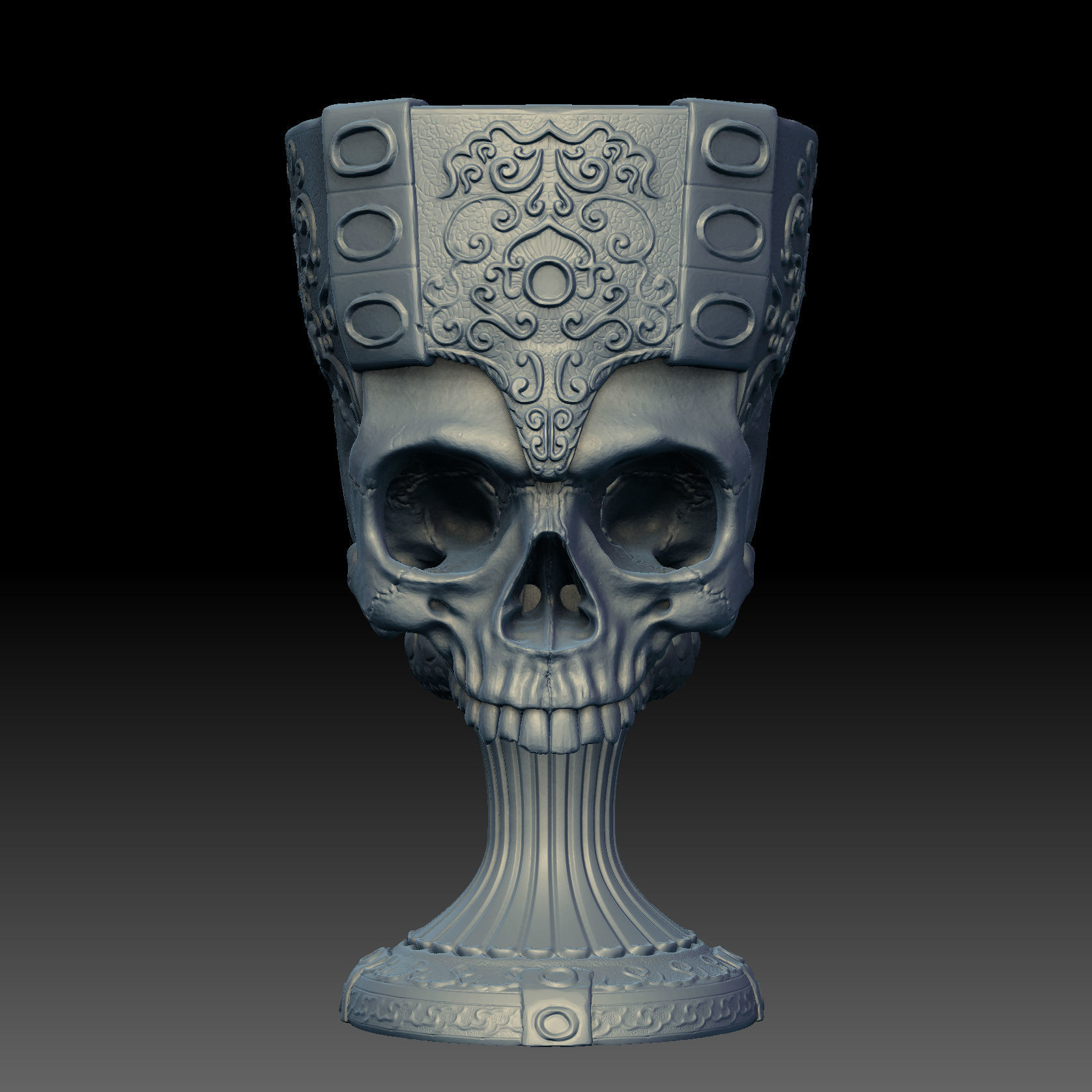 Printable Skull Goblet 3D print model_2