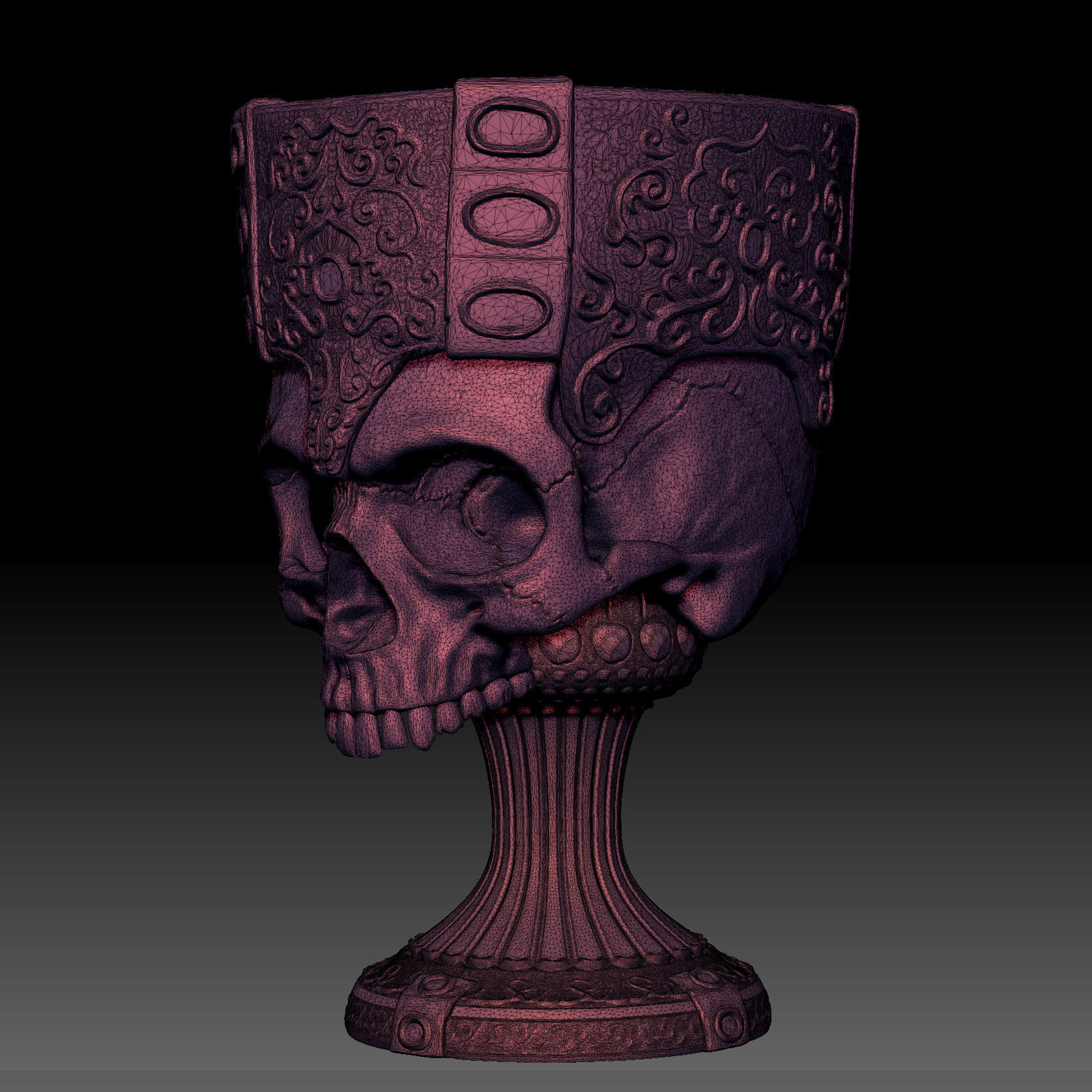 Printable Skull Goblet 3D print model_10
