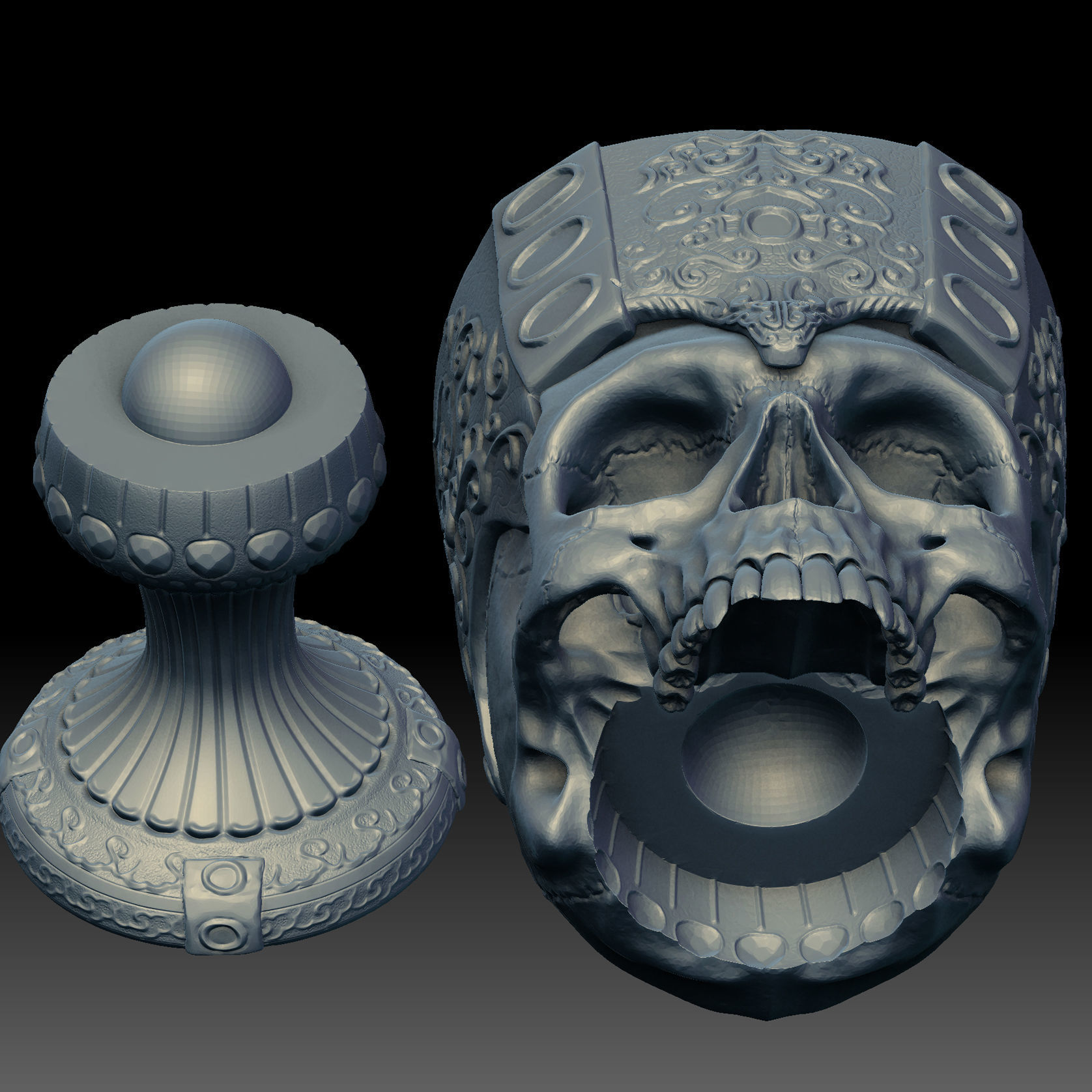 Printable Skull Goblet 3D print model_9