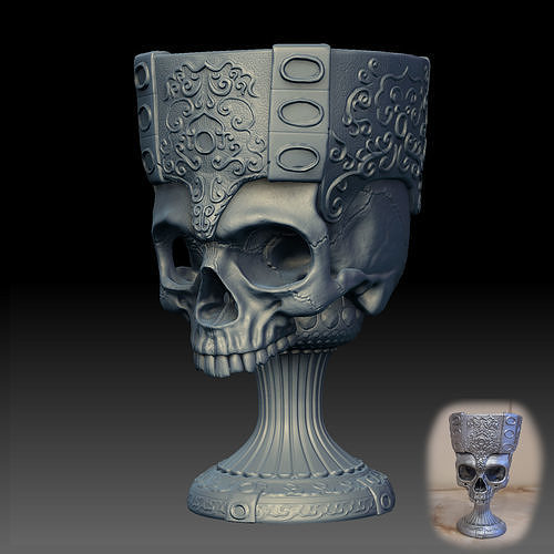 Printable Skull Goblet 3D print model