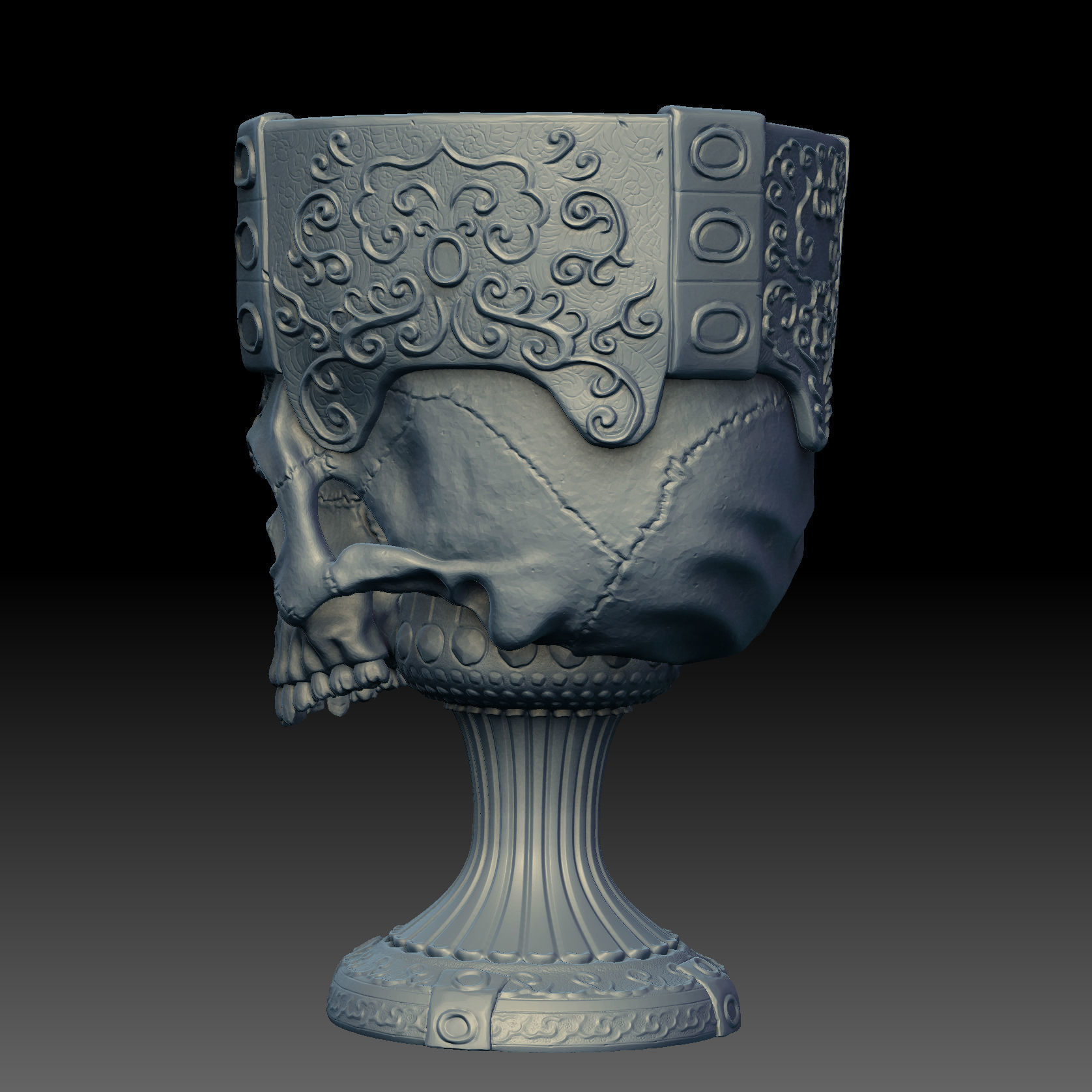 Printable Skull Goblet 3D print model_6