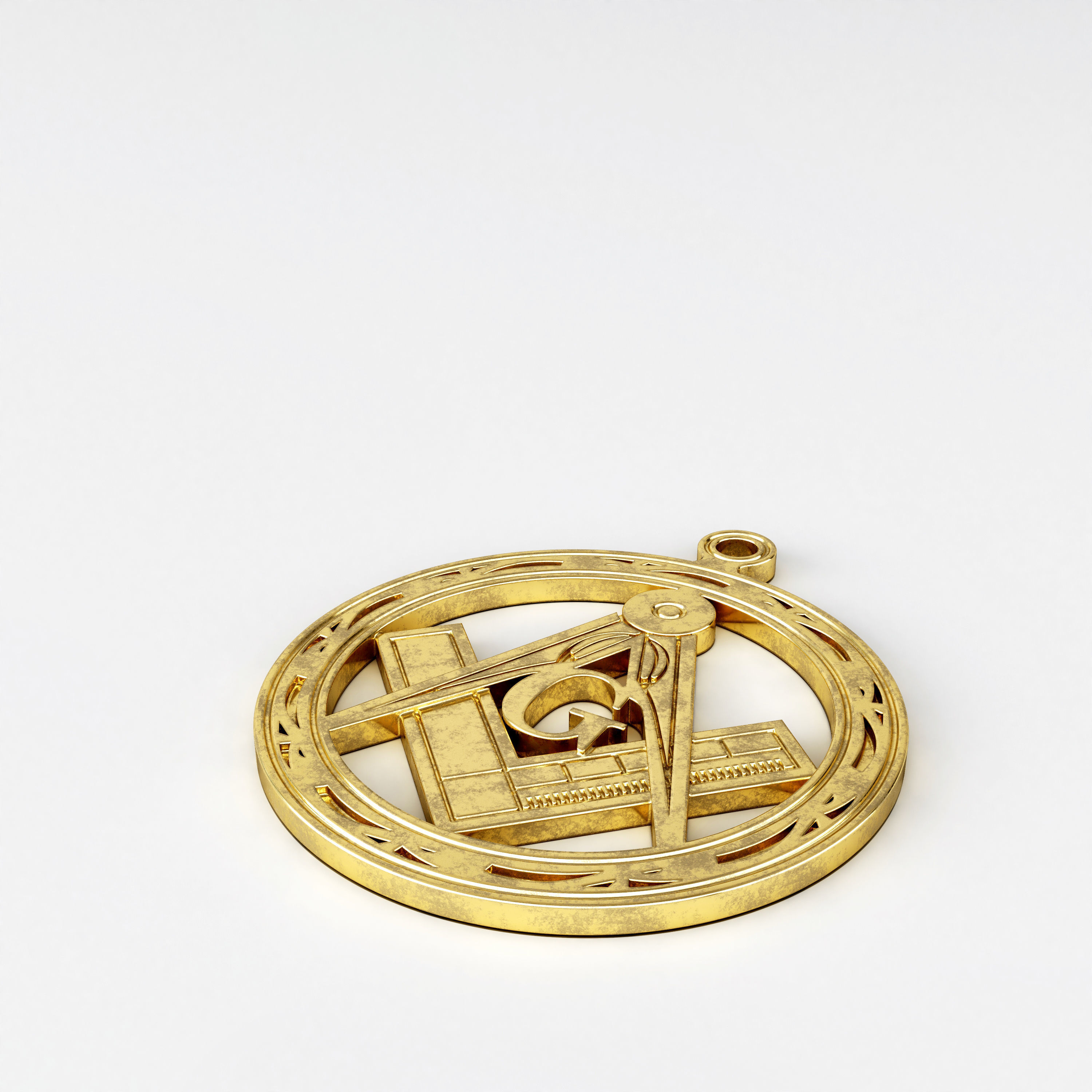 Masonic pendant 01 3D print model_2