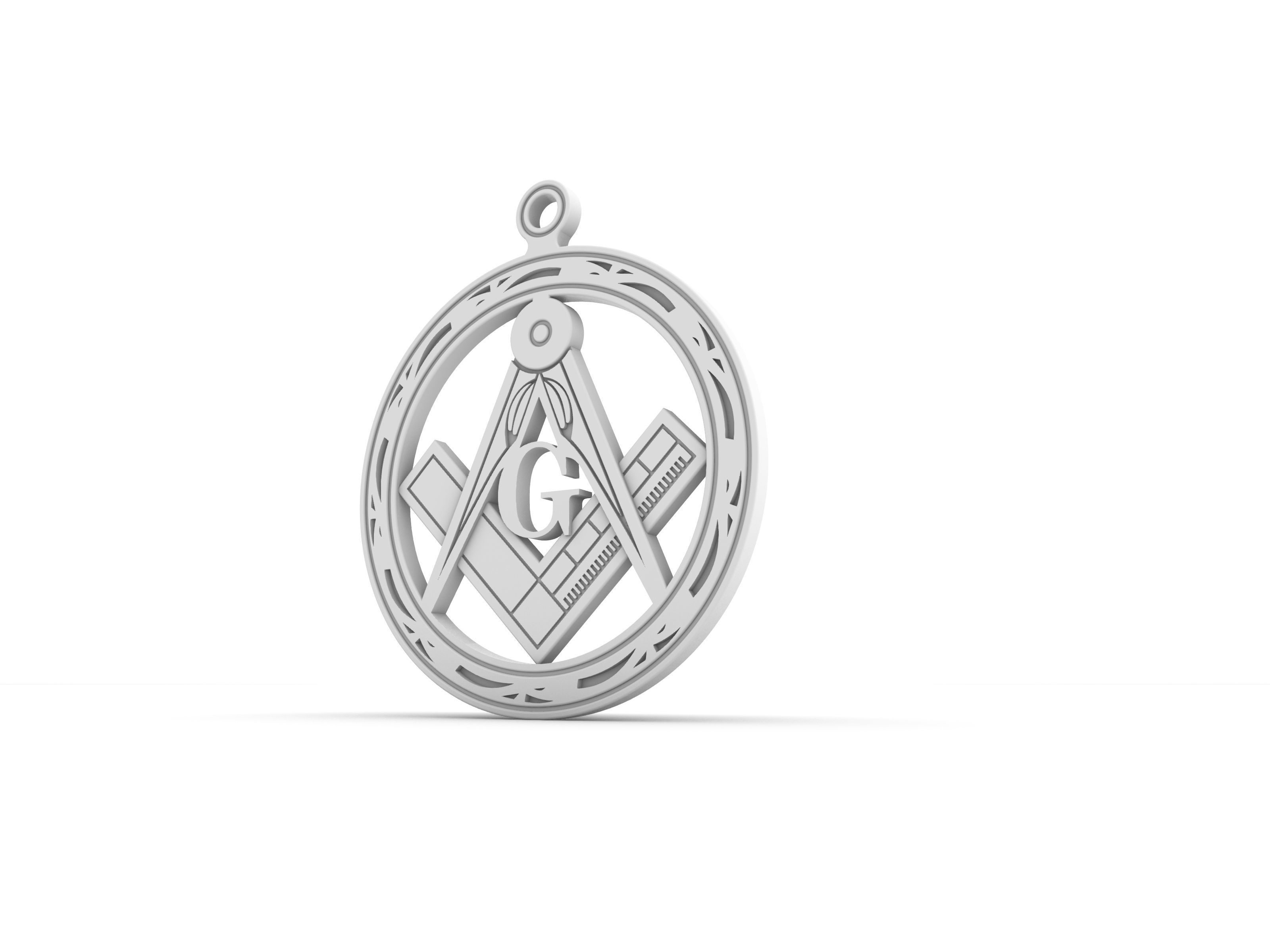 Masonic pendant 01 3D print model_11