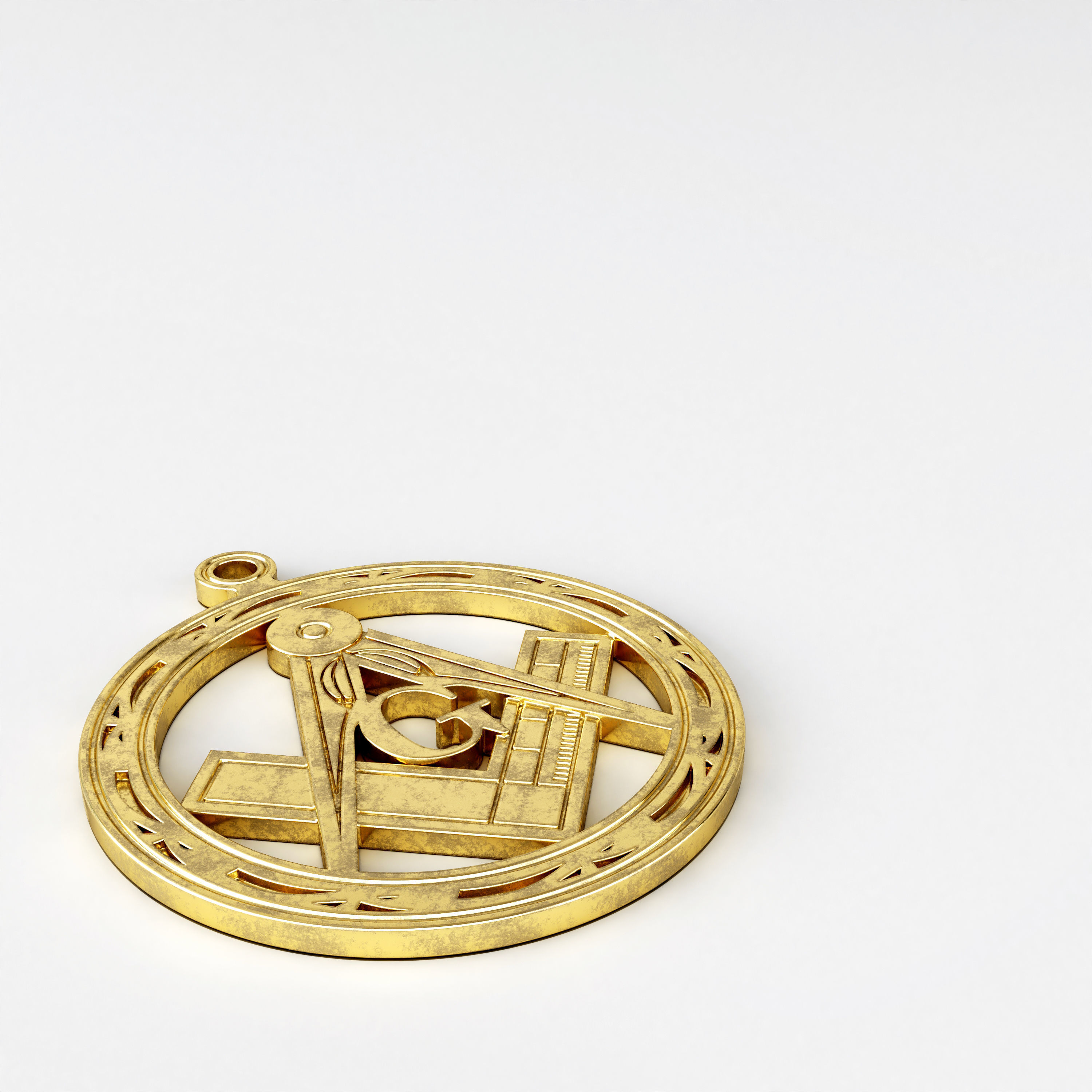 Masonic pendant 01 3D print model_1