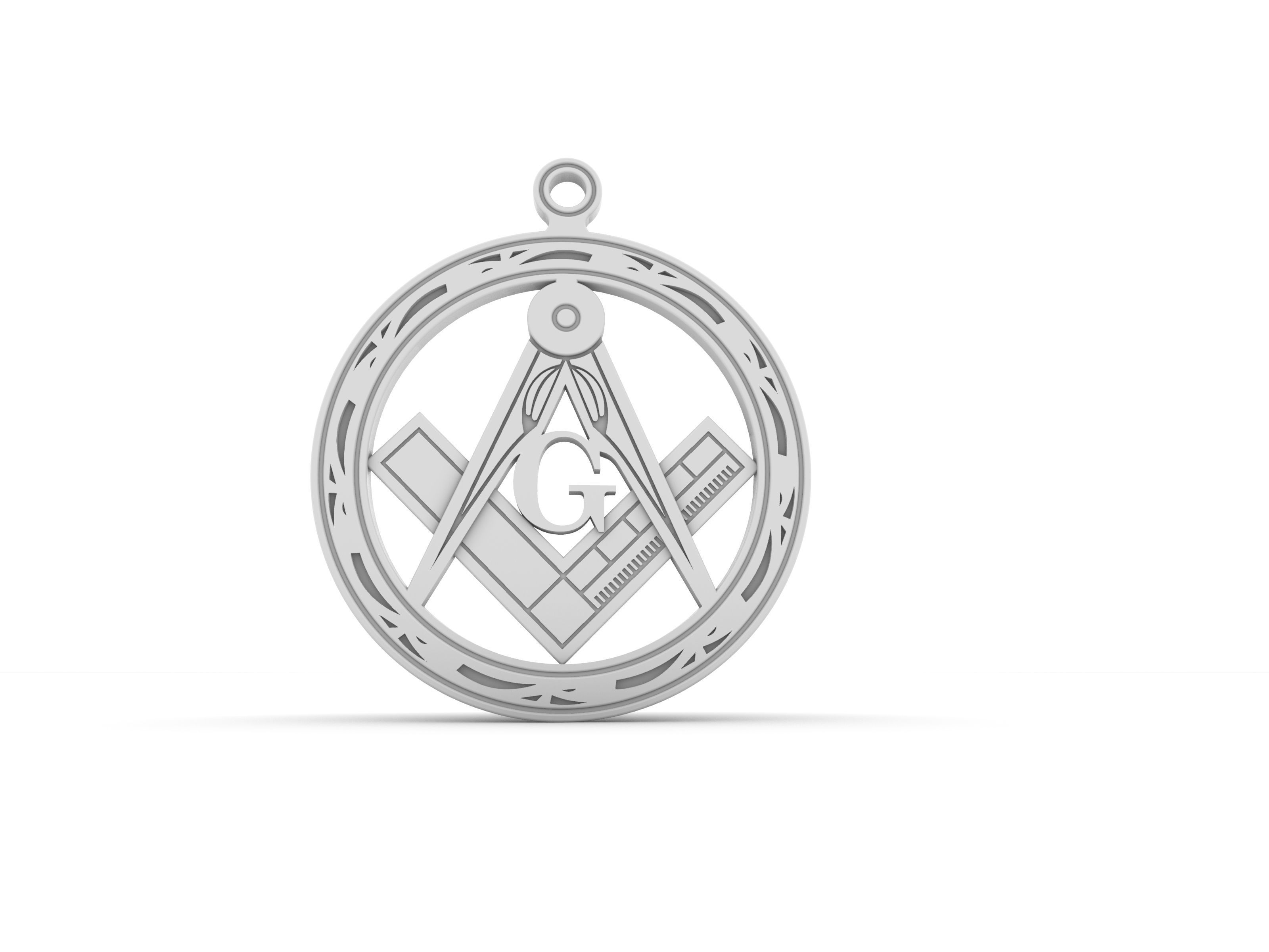Masonic pendant 01 3D print model_6