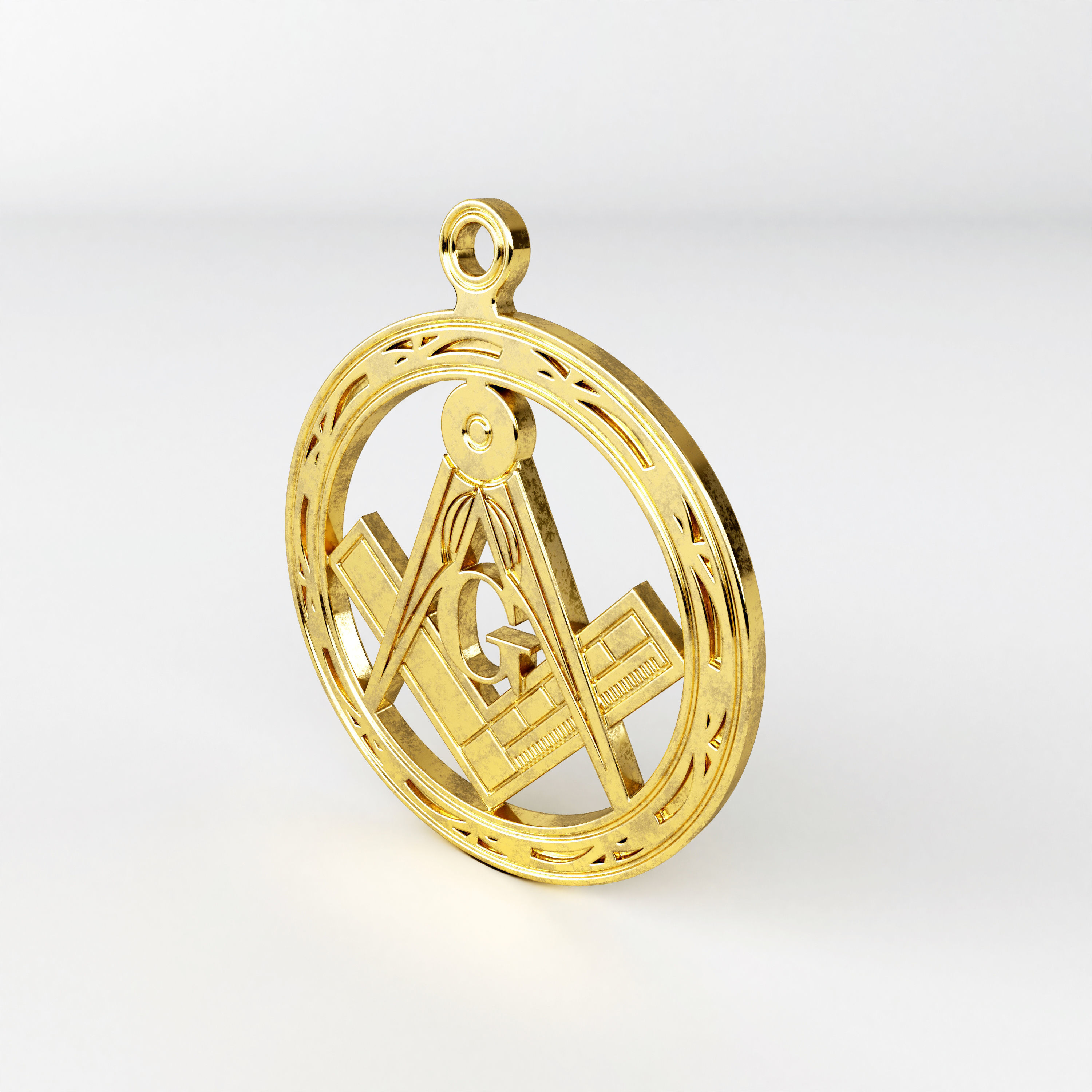 Masonic pendant 01 3D print model_3