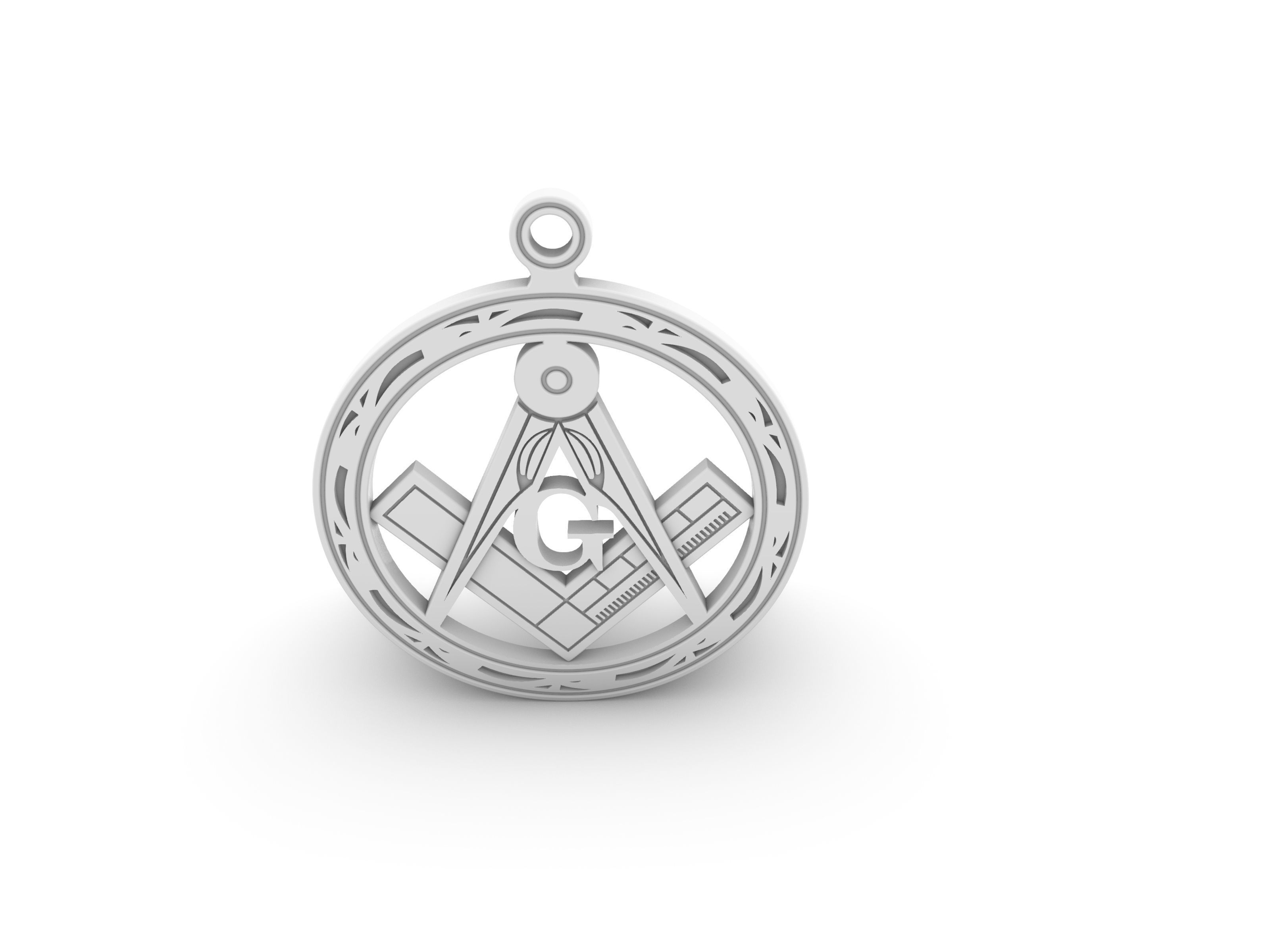 Masonic pendant 01 3D print model_7