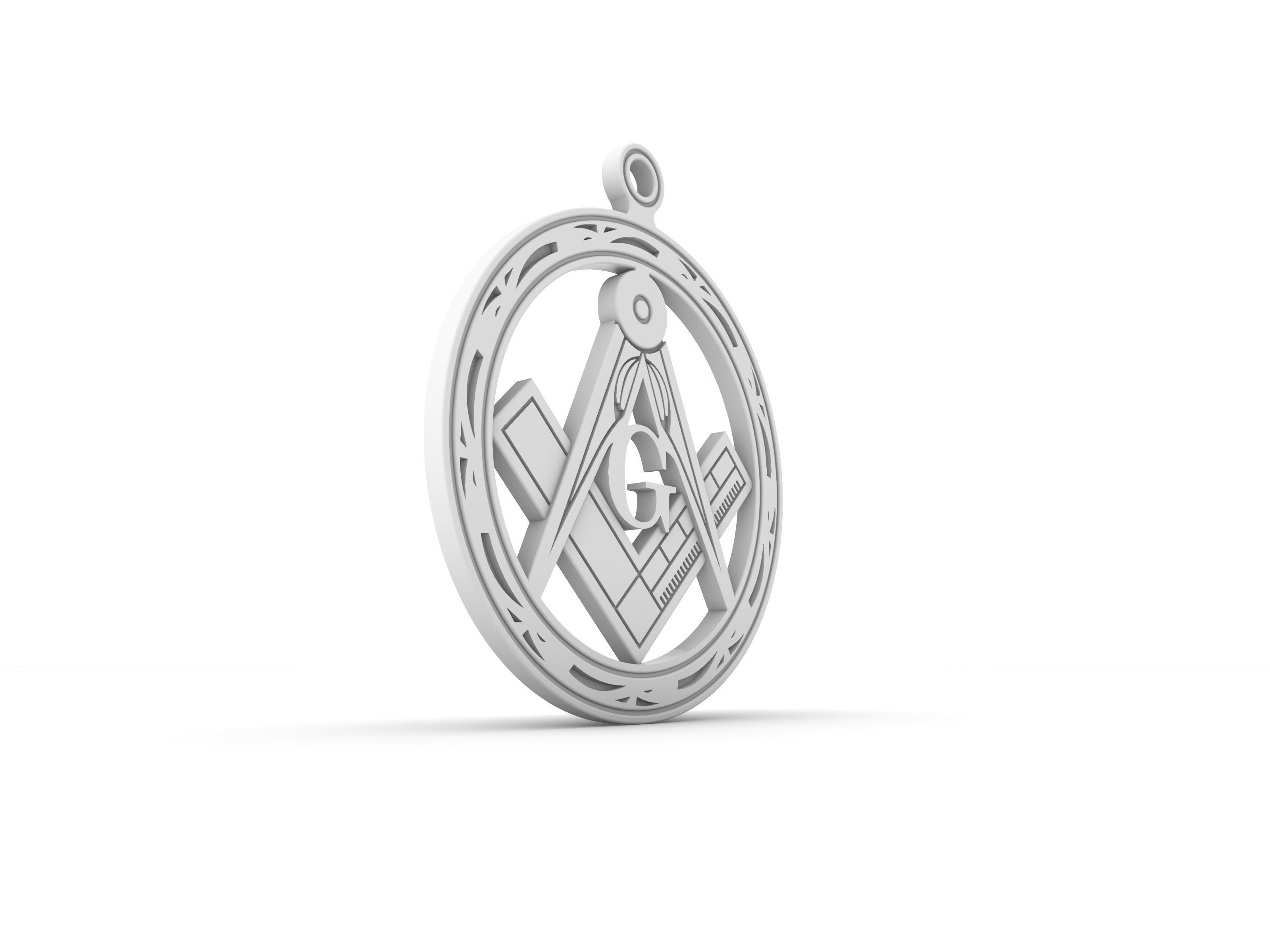 Masonic pendant 01 3D print model_9