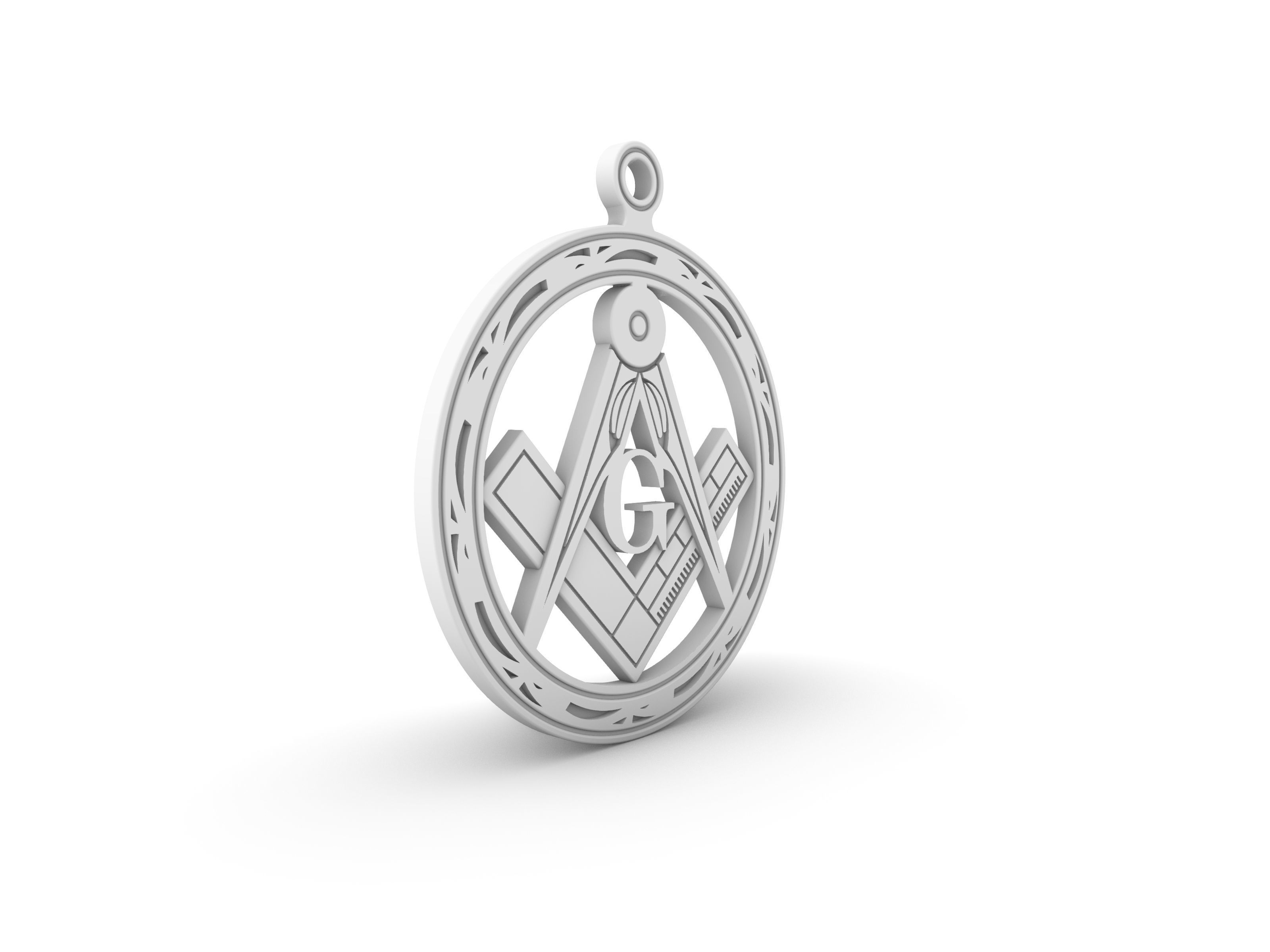 Masonic pendant 01 3D print model_5