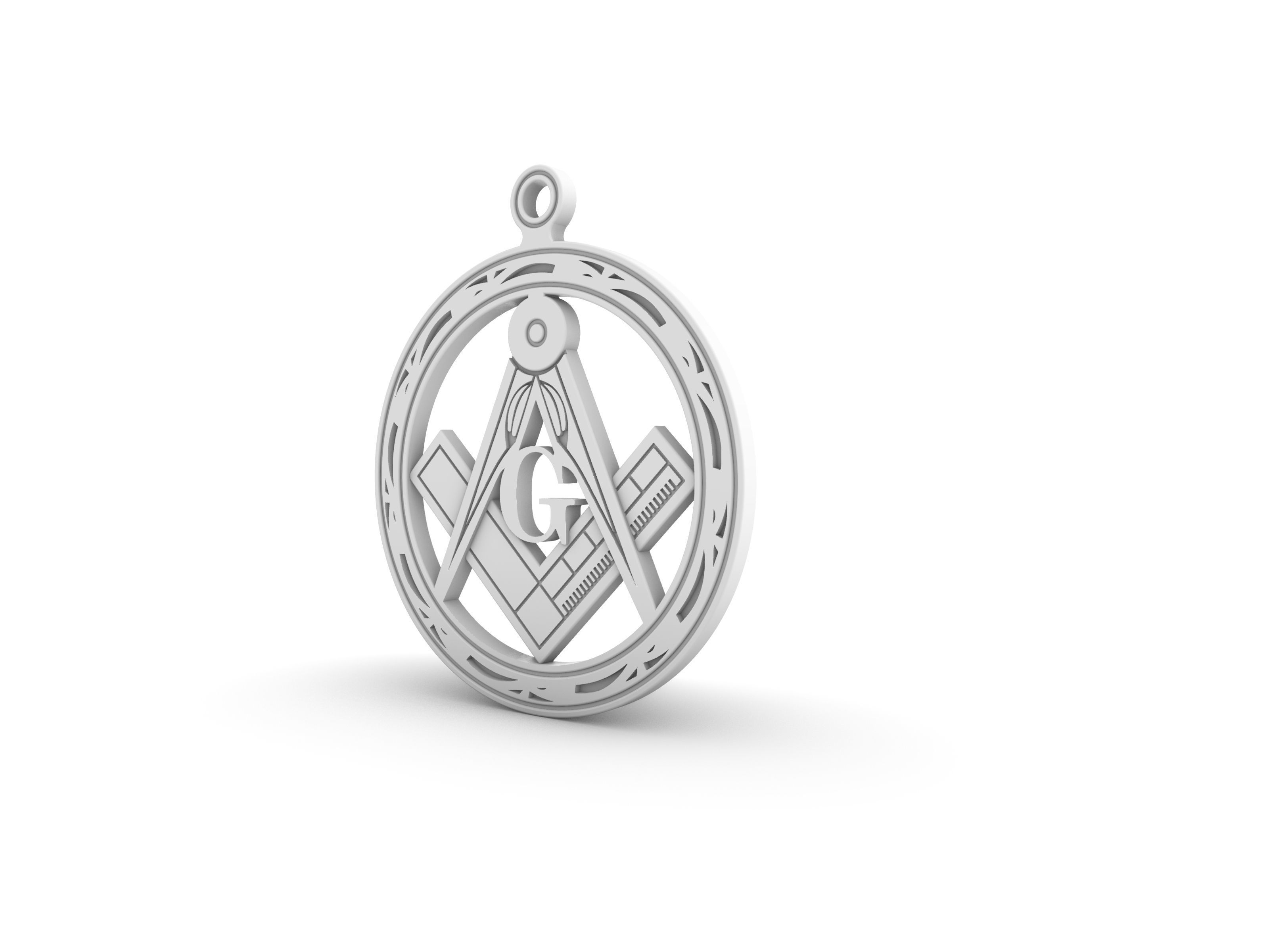 Masonic pendant 01 3D print model_8