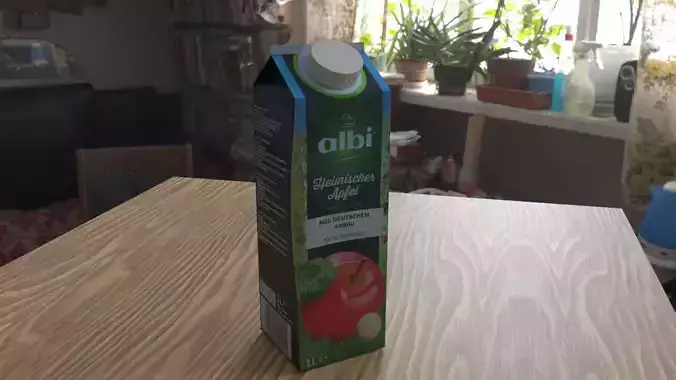 Apple juice in a tetra pak