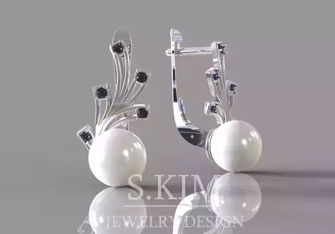 Earrings with pearl 8mm 