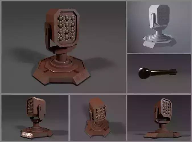 Simple stylized missile turret 4x3