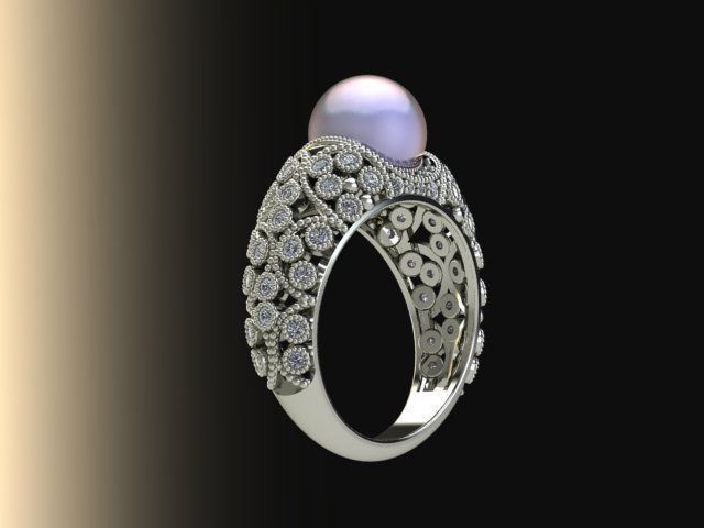 10036 ring with pearl and diamonds 3D print model_4