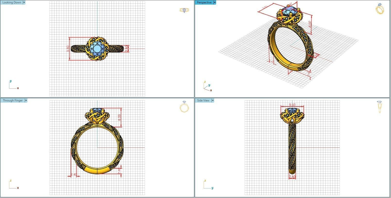 10042 twisted diamond engagement ring 3D print model_5