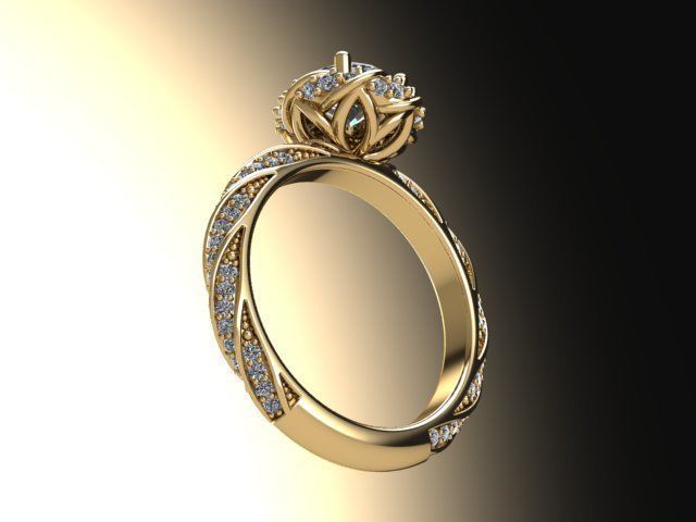10042 twisted diamond engagement ring 3D print model_4