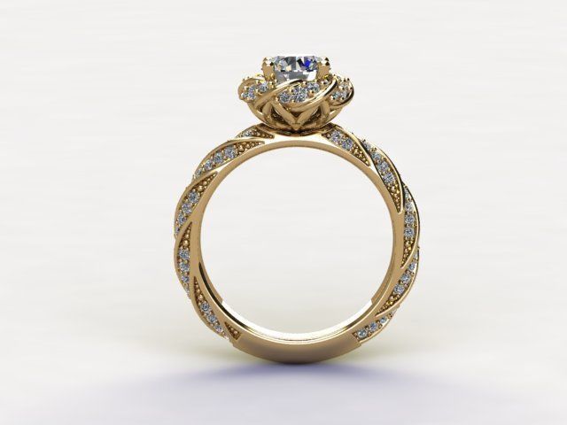 10042 twisted diamond engagement ring 3D print model_1