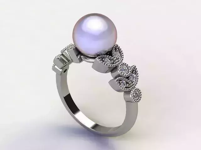 10043 pearl and diamond ring