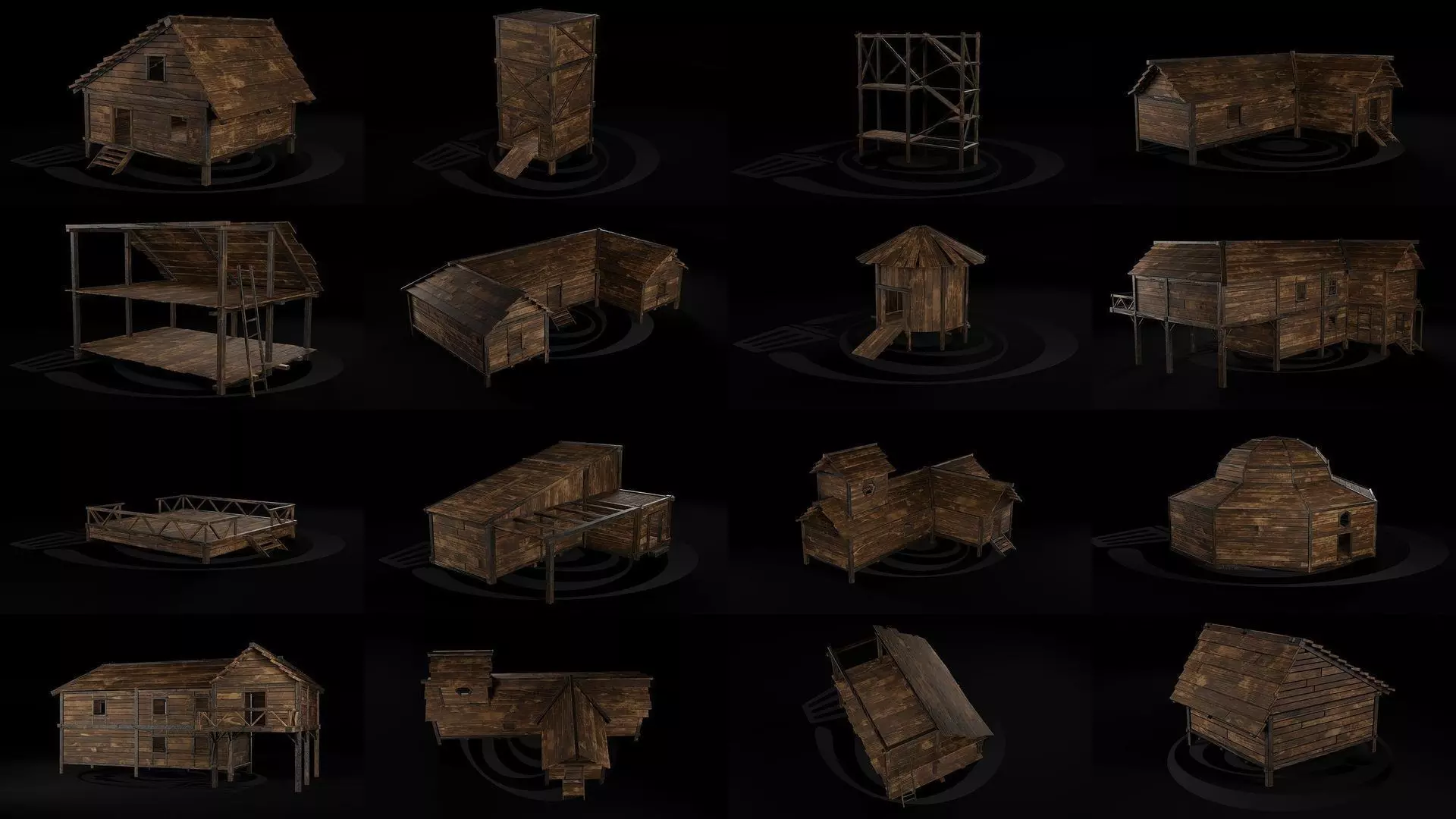 AAA Wooden Enterable Medieval Primal Hut Collection 02 R _0