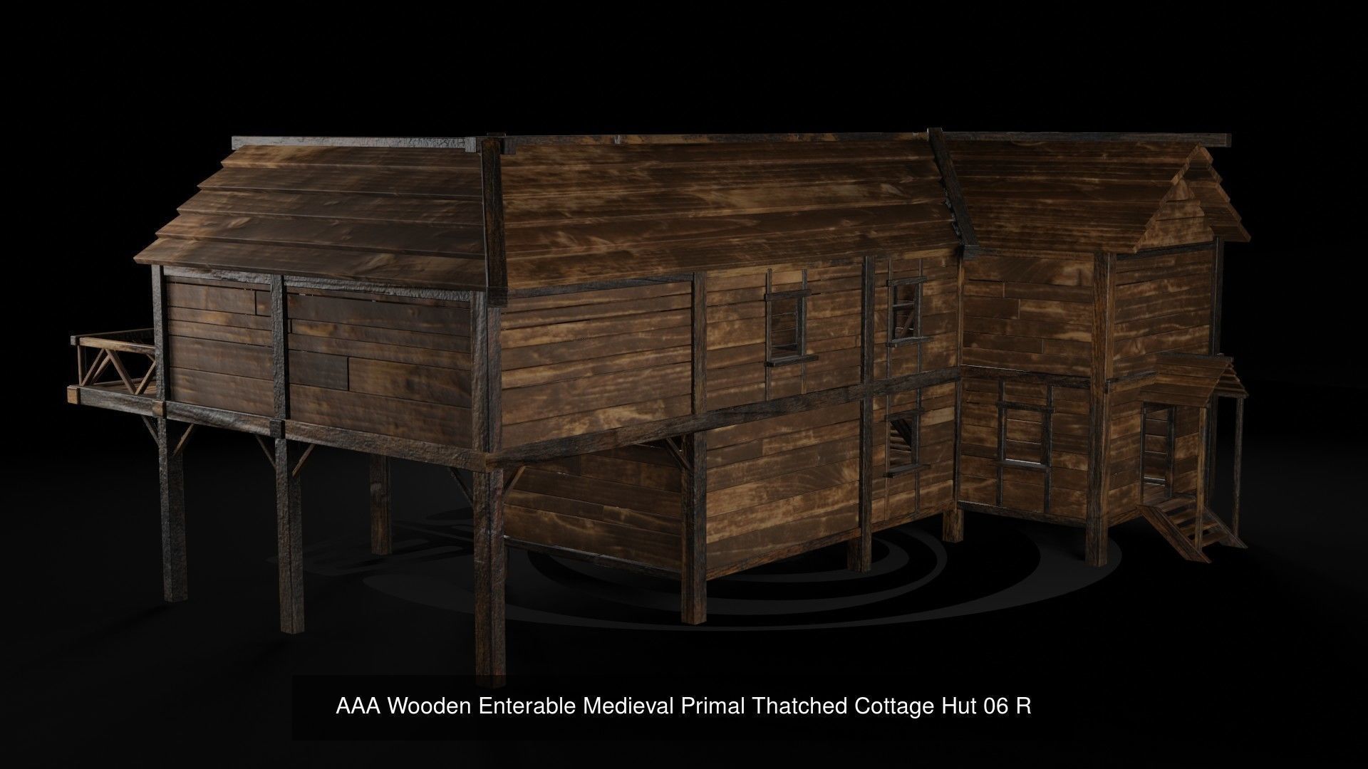 AAA Wooden Enterable Medieval Primal Hut Collection 02 R _16