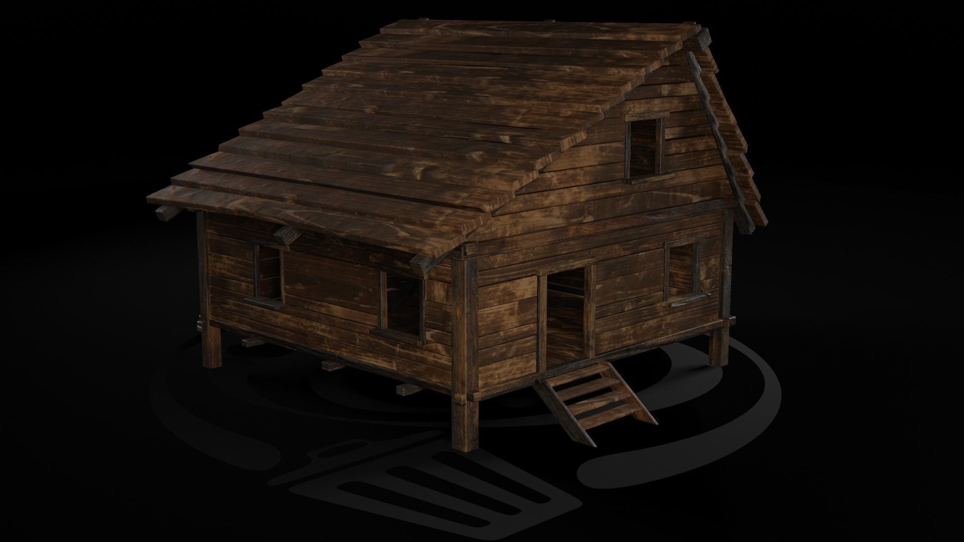 AAA Wooden Enterable Medieval Primal Hut Collection 02 R _3