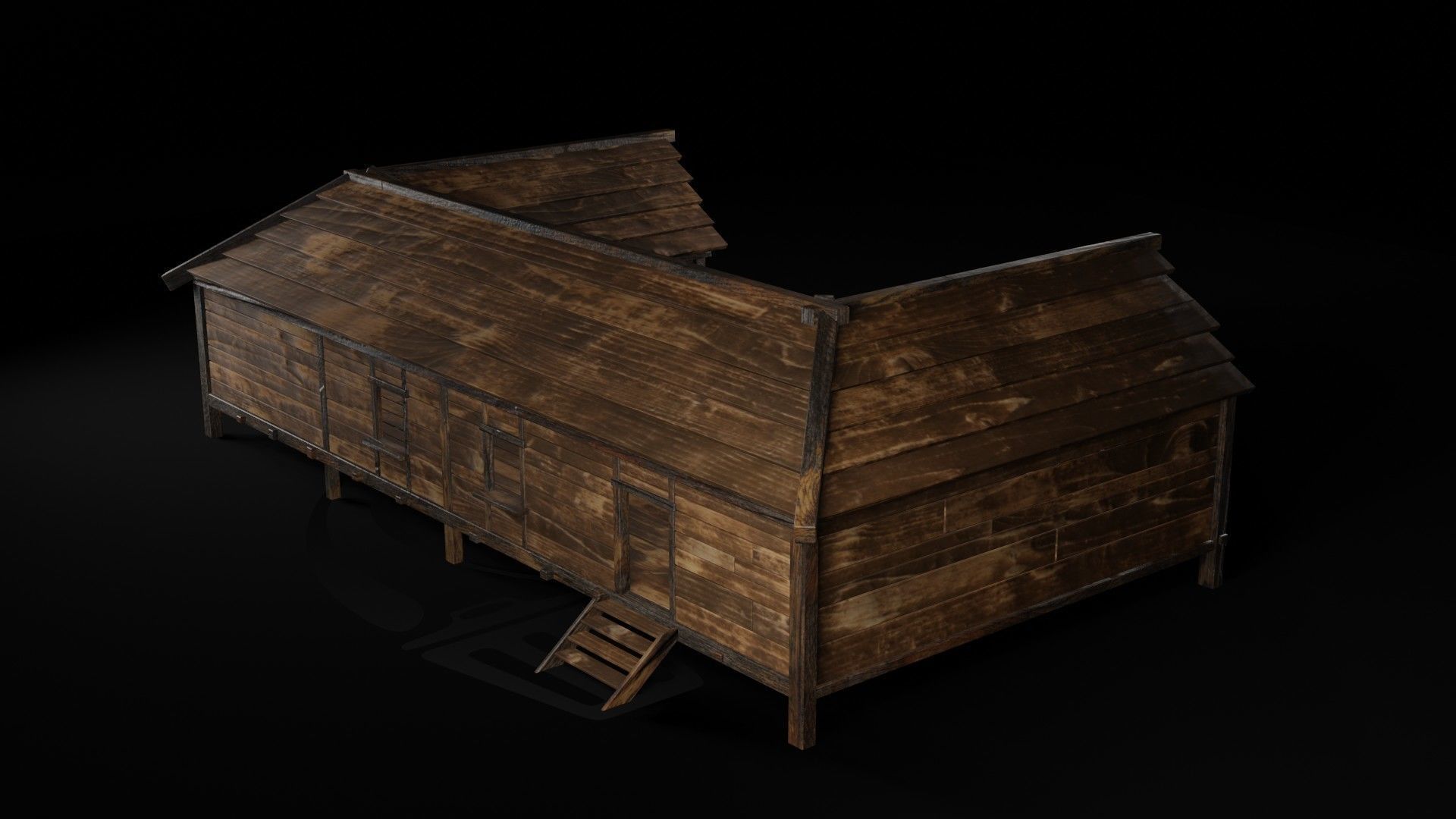 AAA Wooden Enterable Medieval Primal Hut Collection 02 R _13