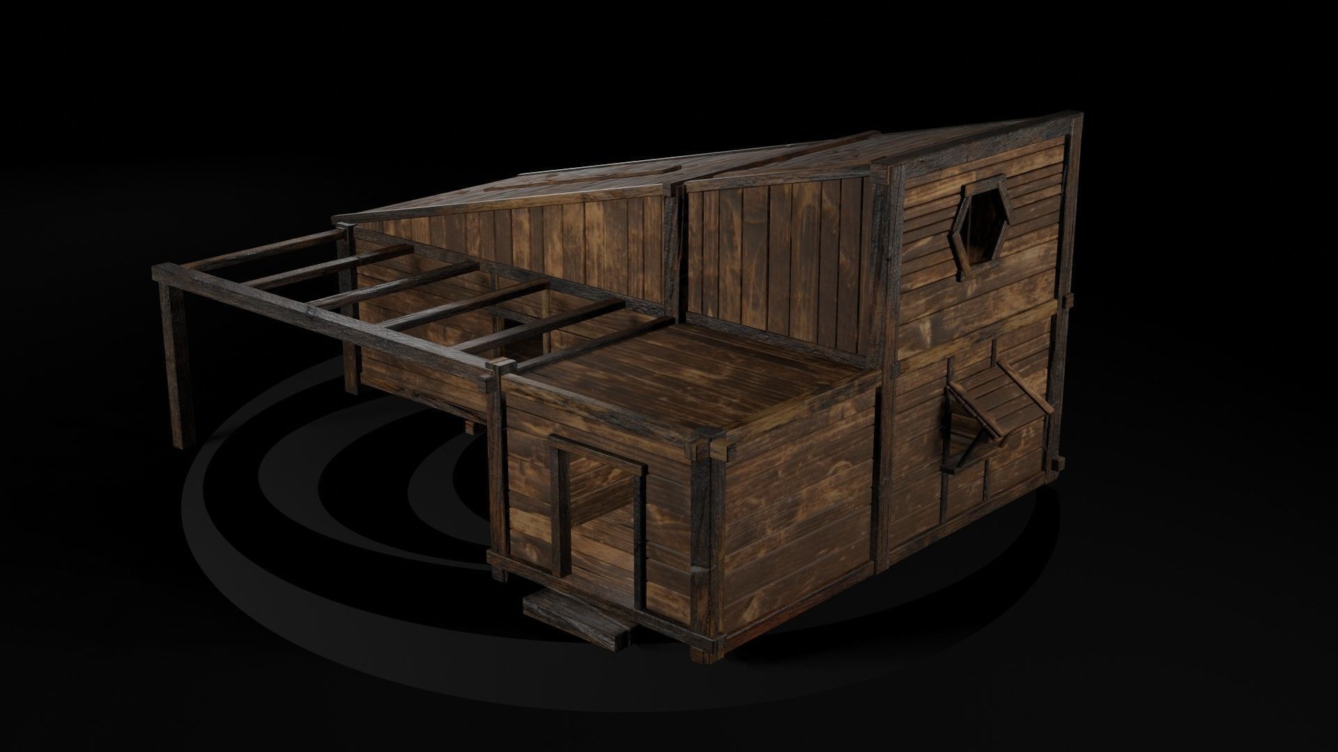 AAA Wooden Enterable Medieval Primal Hut Collection 02 R _21