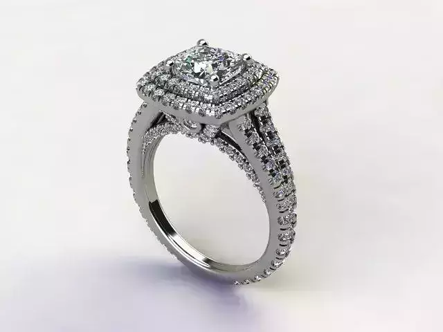 10046 diamond engagement ring with halo and pave setting