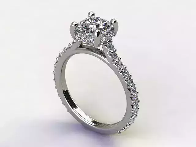 10049 engagement ring with cushion cut diamond