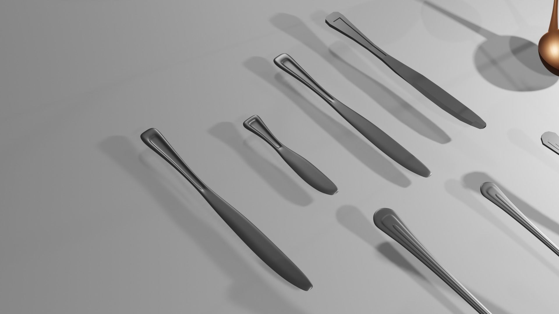 Low poly utensils two silver forks Free low-poly 3D model_5