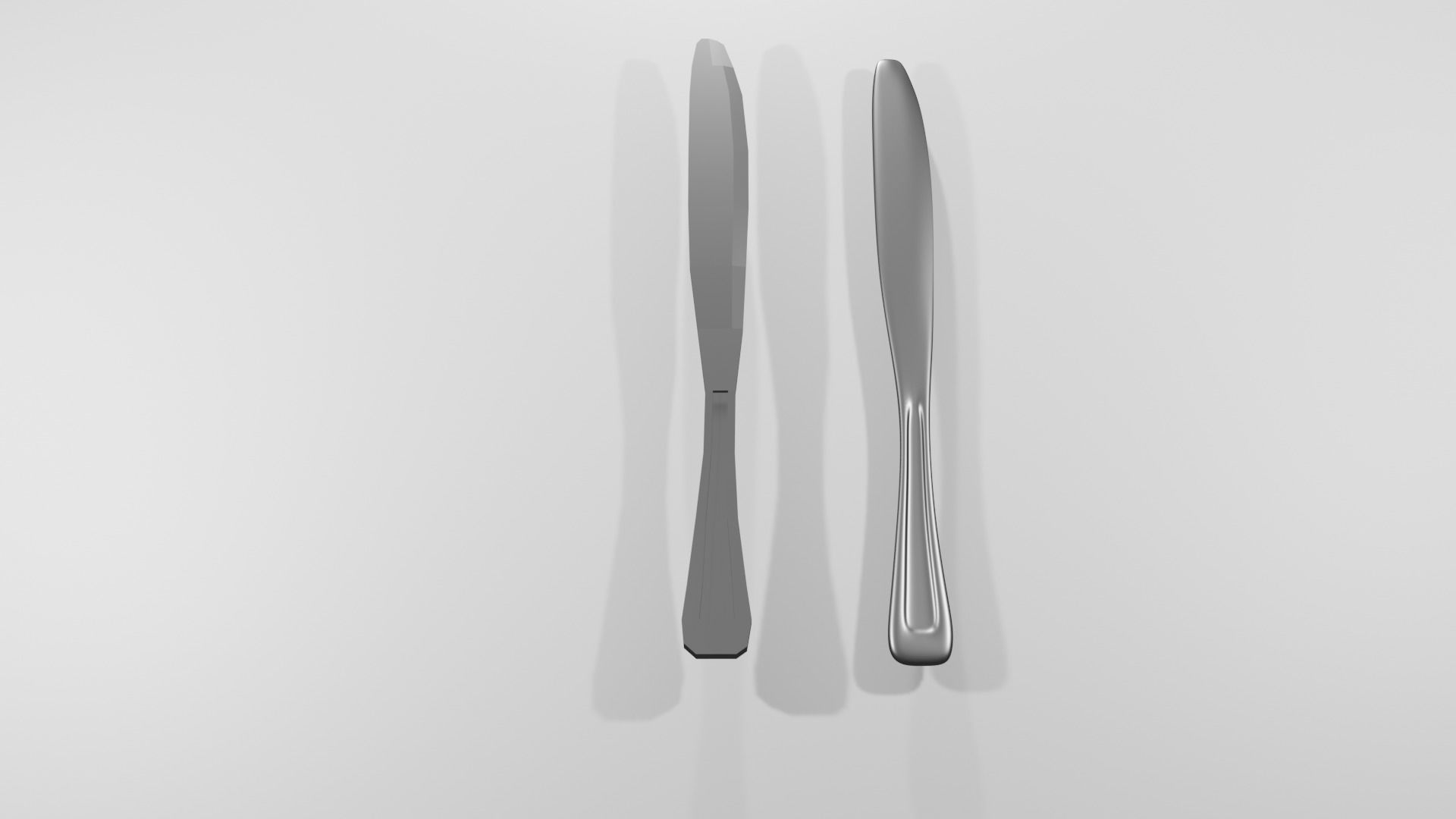 Low poly utensils two silver forks Free low-poly 3D model_3