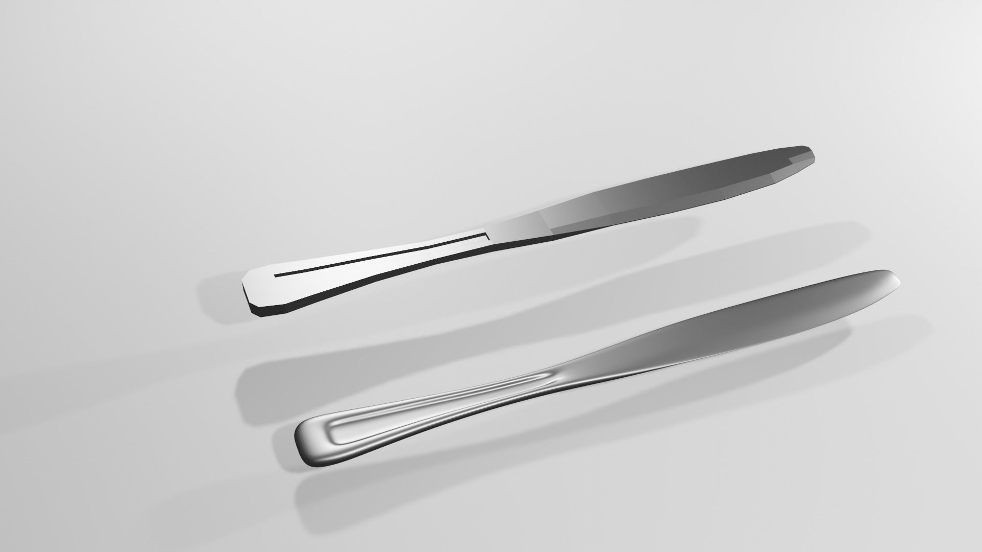 Low poly utensils two silver forks Free low-poly 3D model_4