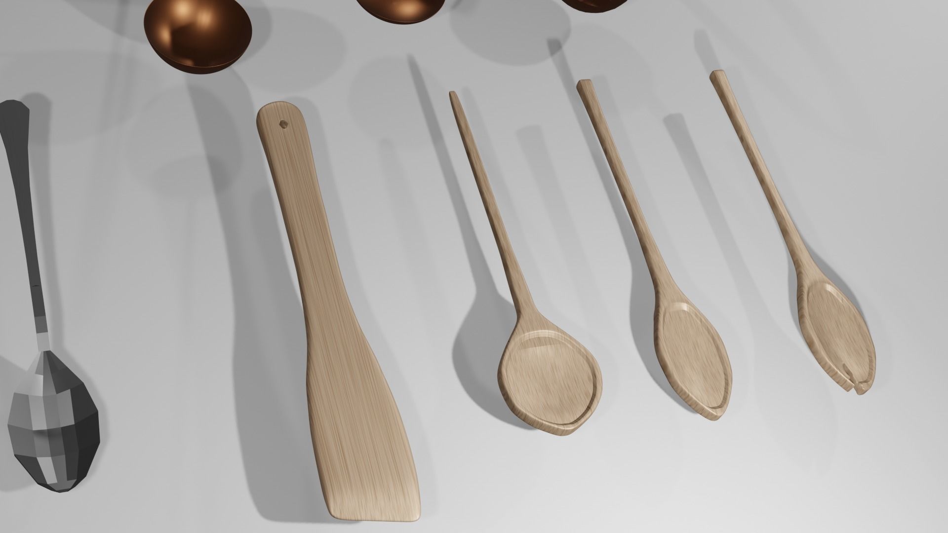 Low poly utensils two silver forks Free low-poly 3D model_13
