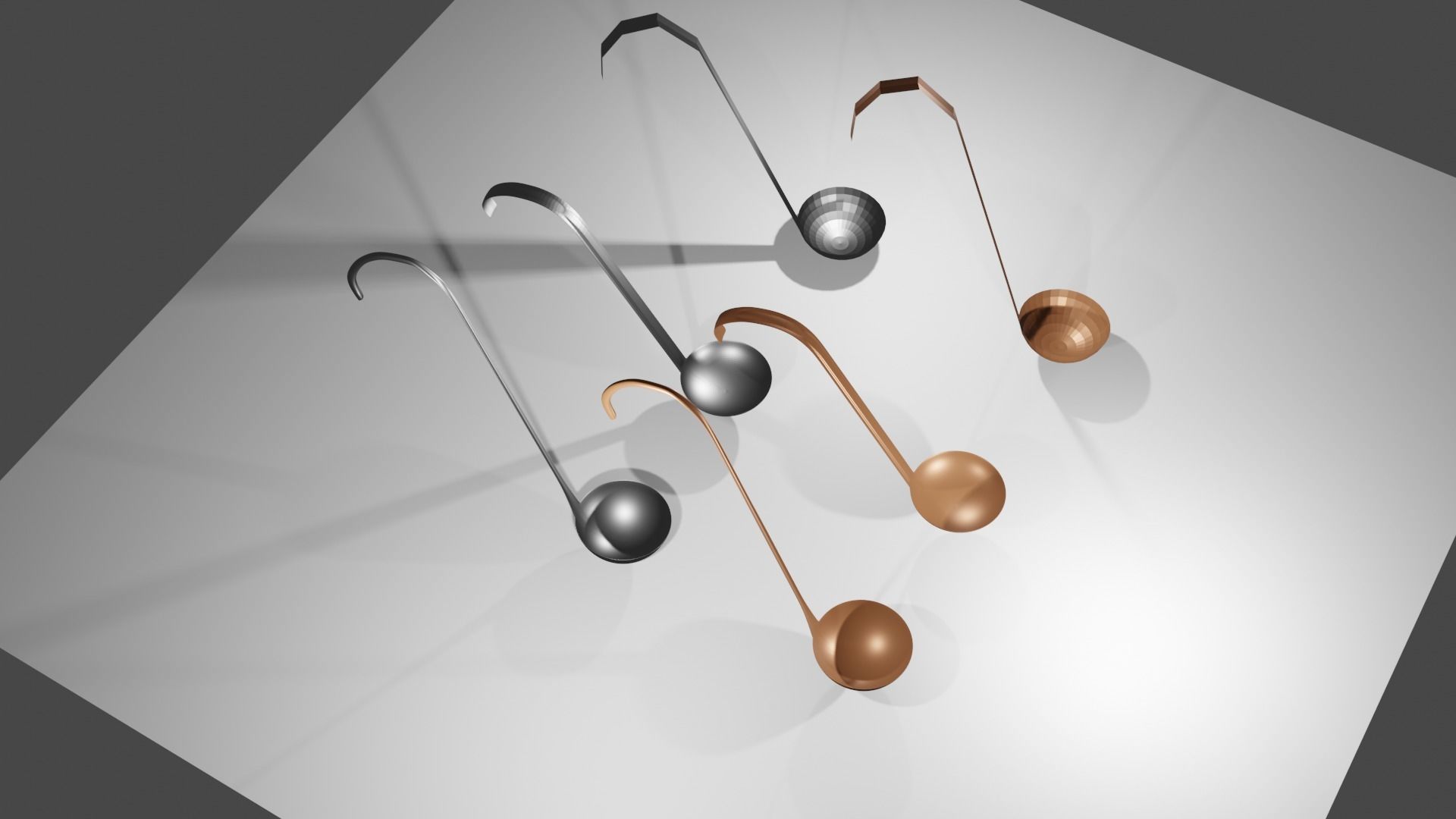 Low poly utensils two silver forks Free low-poly 3D model_7