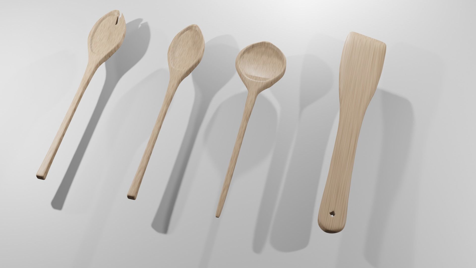 Low poly utensils two silver forks Free low-poly 3D model_12