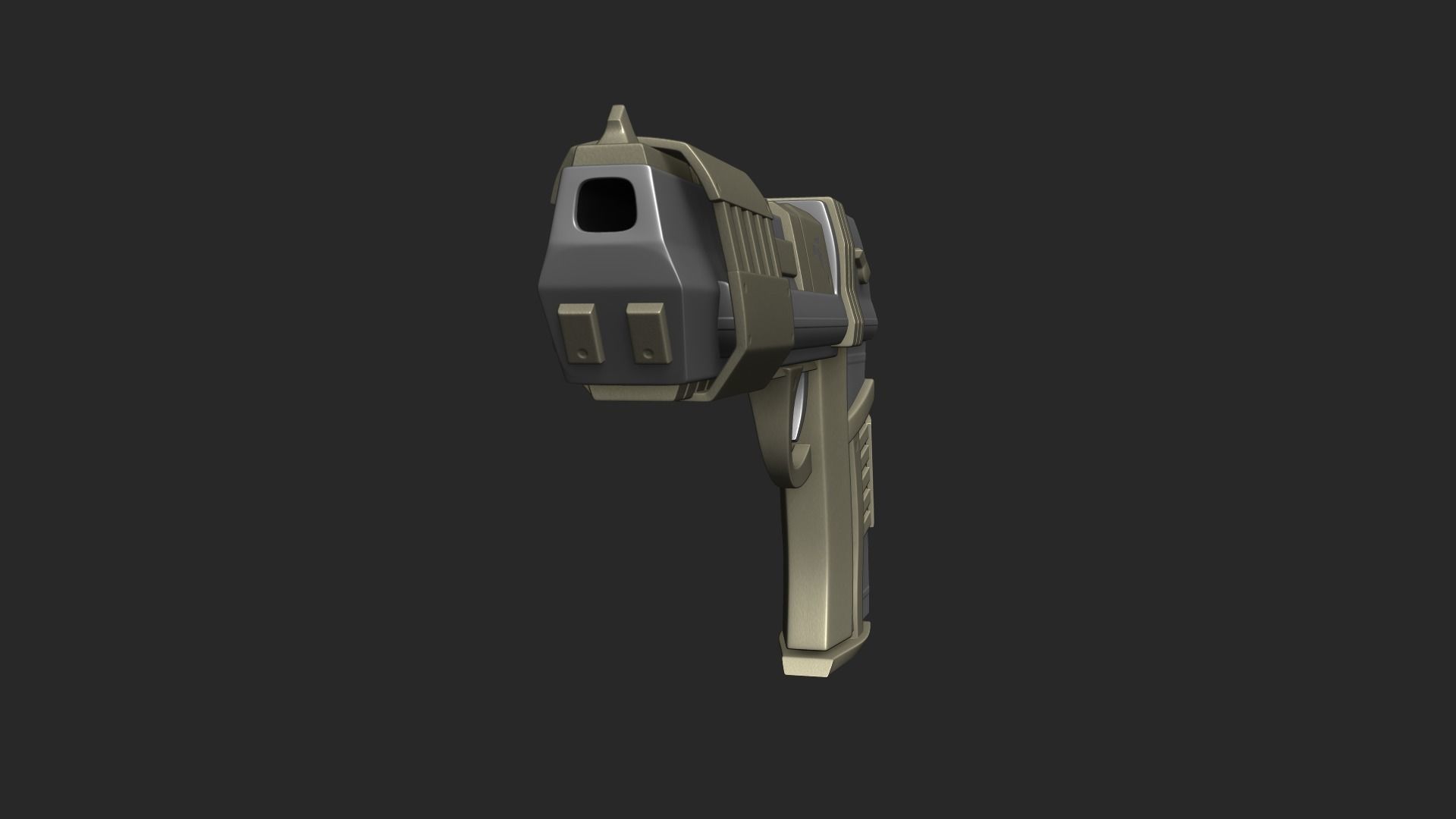 Sci-Fi Desert Eagle - Golden Luxury Gun Low-poly 3D model_14