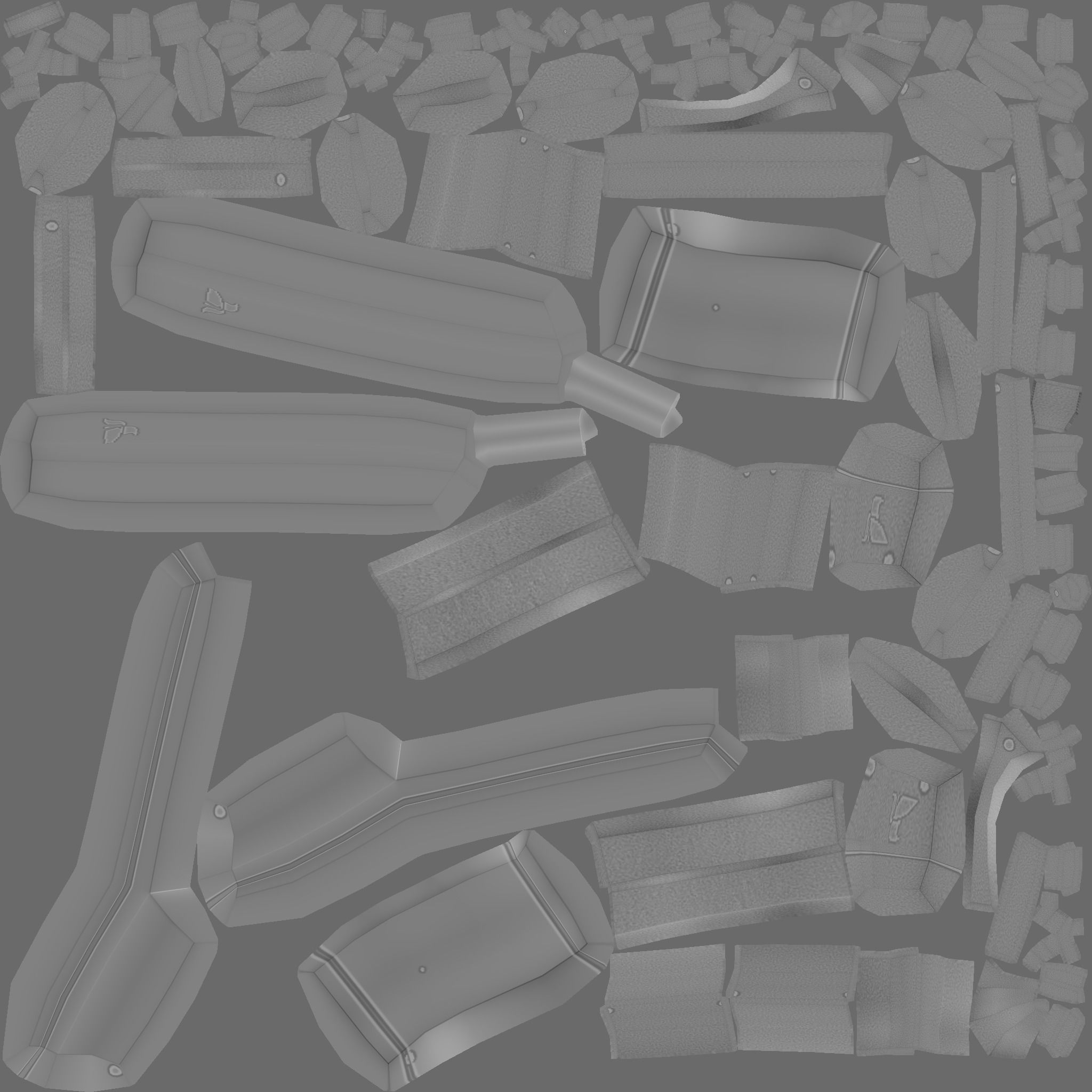 Sci-Fi Desert Eagle - Golden Luxury Gun Low-poly 3D model_23