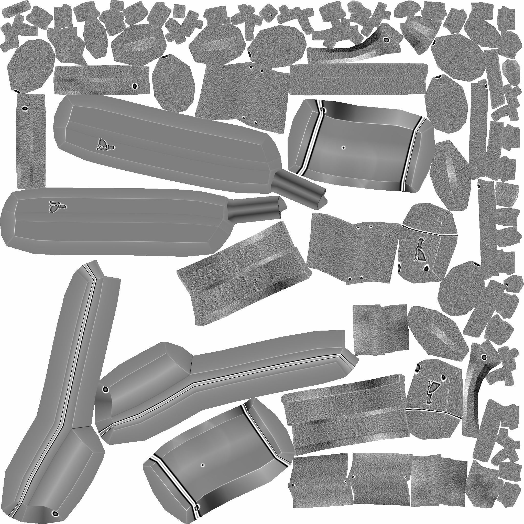 Sci-Fi Desert Eagle - Golden Luxury Gun Low-poly 3D model_26